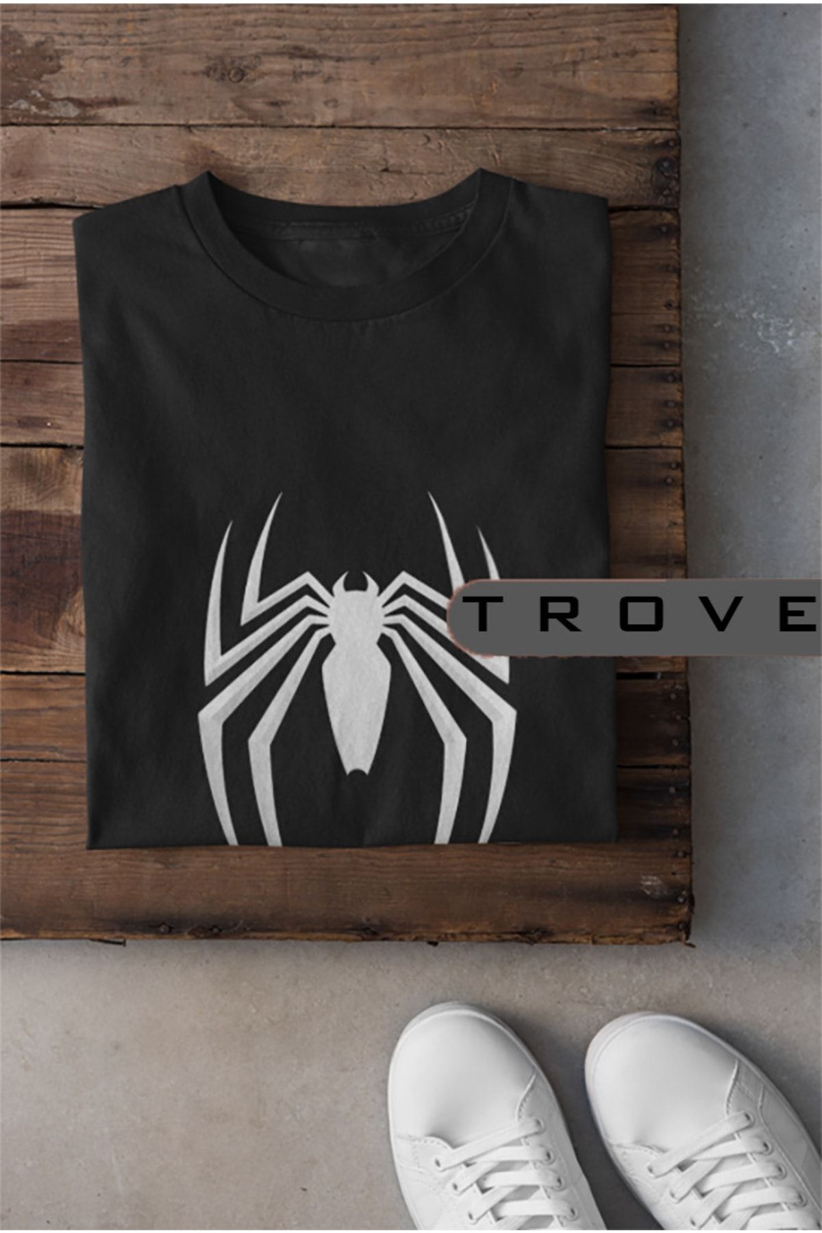 TROVE Unısex Kadın Erkek Örümcek Adam Spiderman Ağ Atan Adam Tasarım Baskılı % 100 Pamuk T-shirt