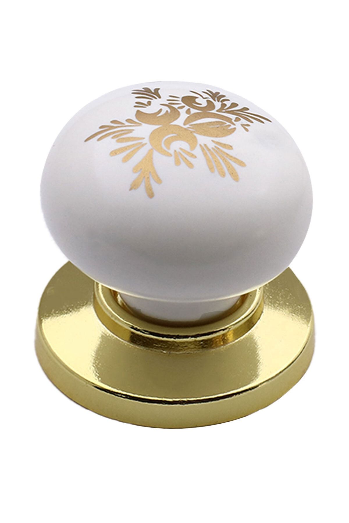 Badem10 Eymen Düğme Çekmece Dolap Kapak Kulpu Kulbu Altın Sarı Polimer Kulp Mobilya Mutfak