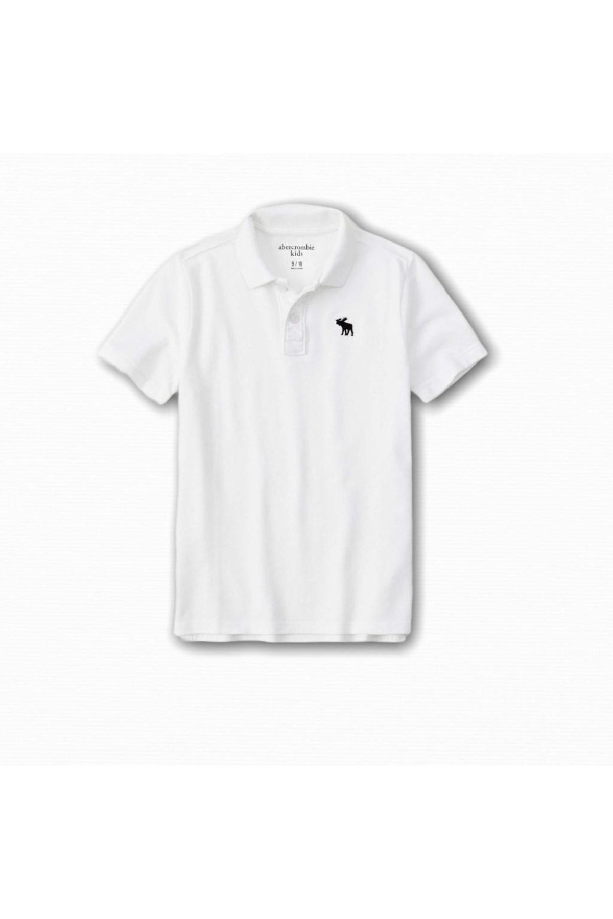 Abercrombie Erkek Çocuk Beyaz Icon Polo Yaka T-shirt