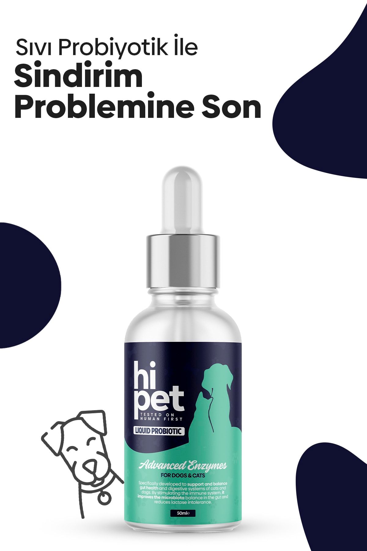 HiPet Sıvı Probiyotik Köpek Bağışıklık Güçlendirici Probiyotik 50 ml
