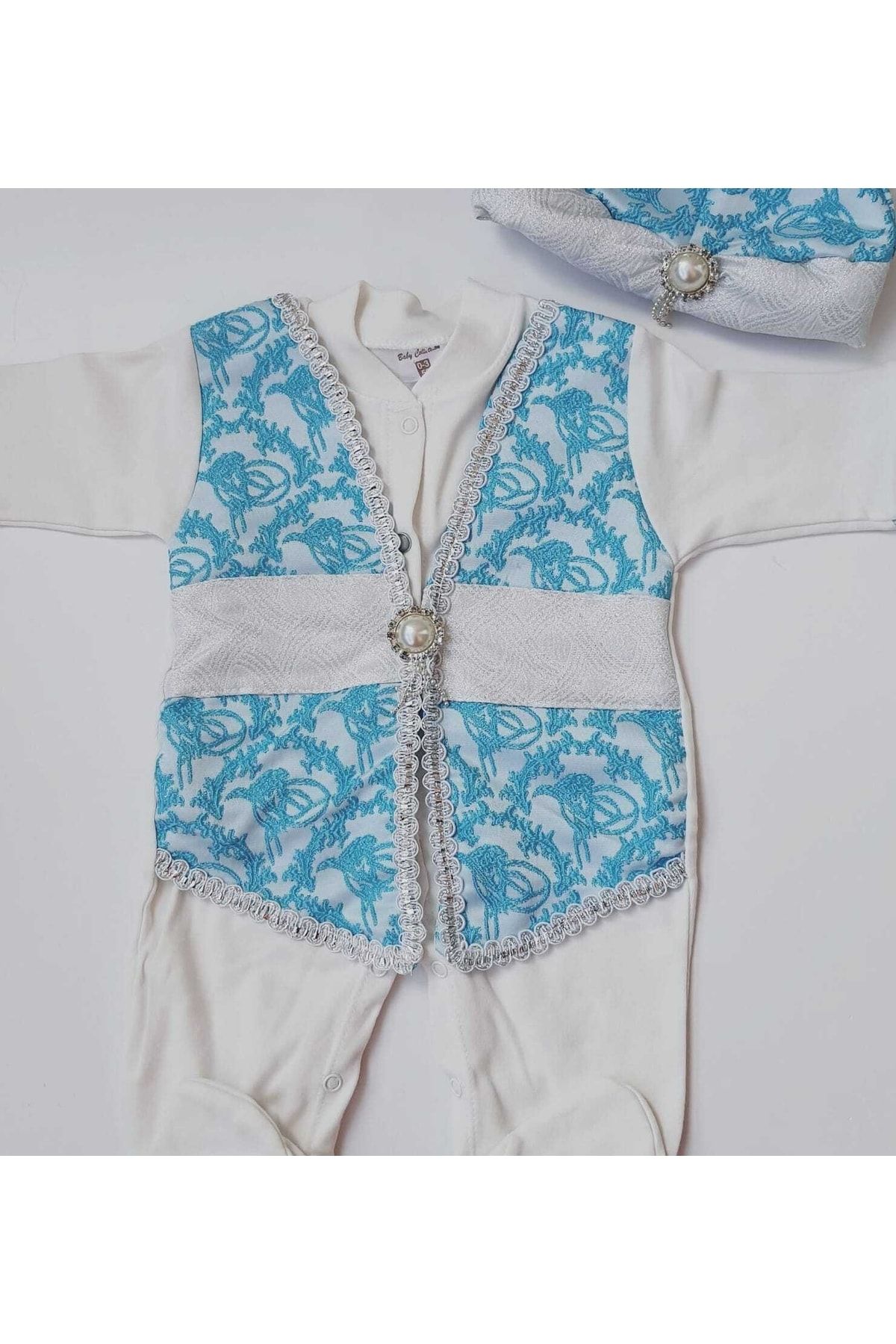 Petite Ponpon Baby Yenidoğan Erkek Bebek Mevlüt Takımı Şehzade Mevlütlük Sünnetlik Sünnet Kıyafeti Bebek Hediyelik
