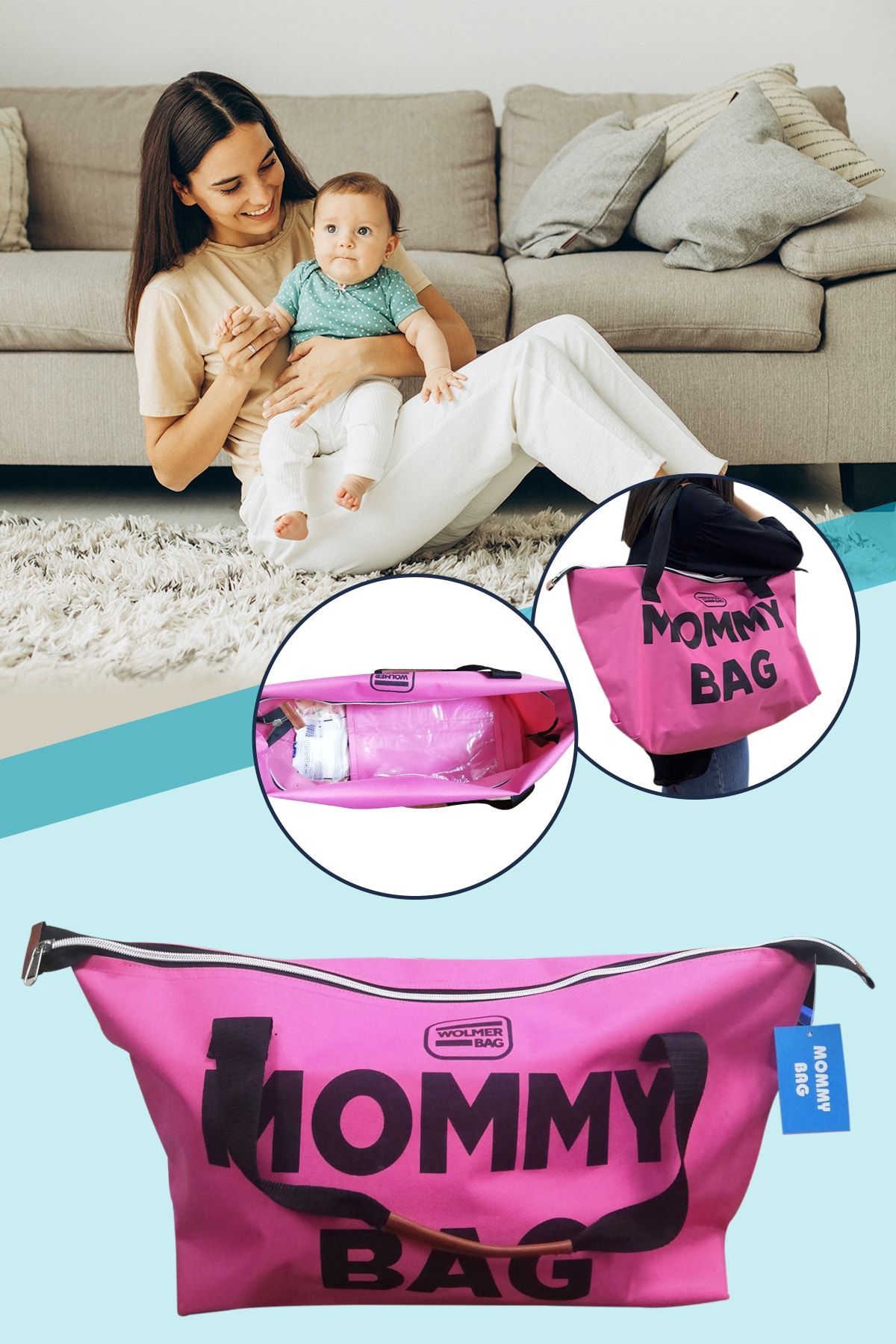 Xolo Mommy Bag Anne Bebek Çantası 75 Litre Geniş Hacimli
