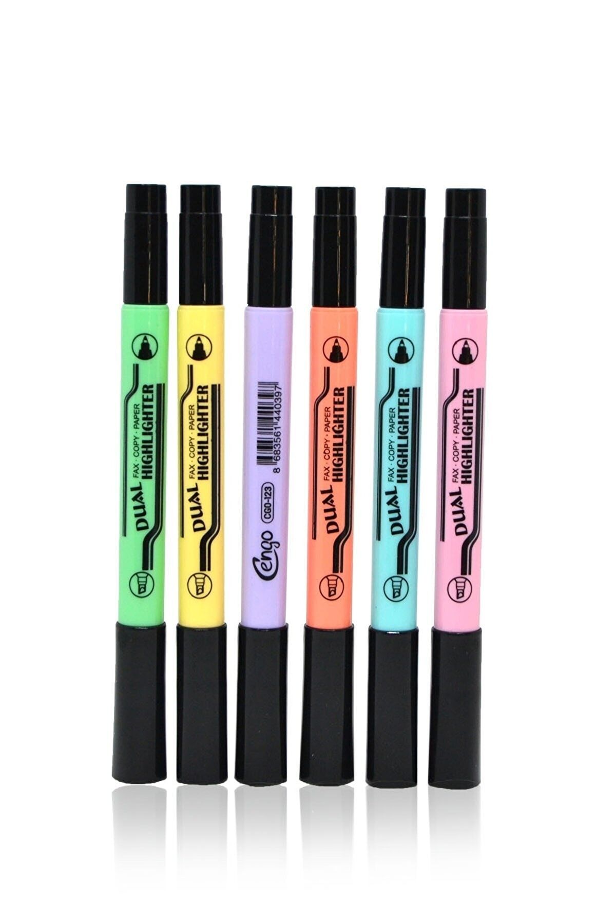 Cengo Çift Taraflı Pastel Renk Fosforlu Işaretleme Kalemi 6 Lı Set