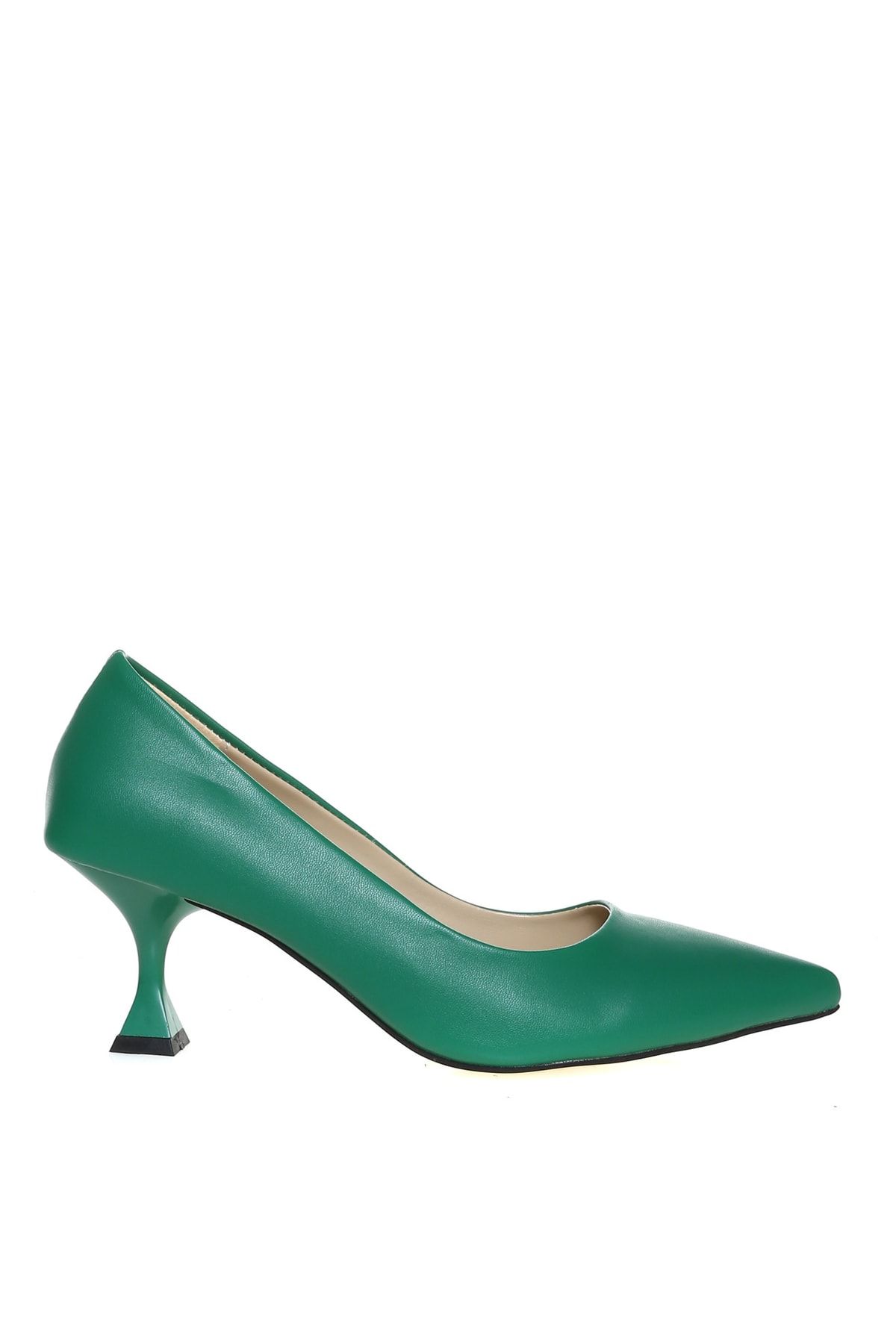 Fabrika Suni Deri Yeşil Kadın Topuklu Ayakkabı Massa
