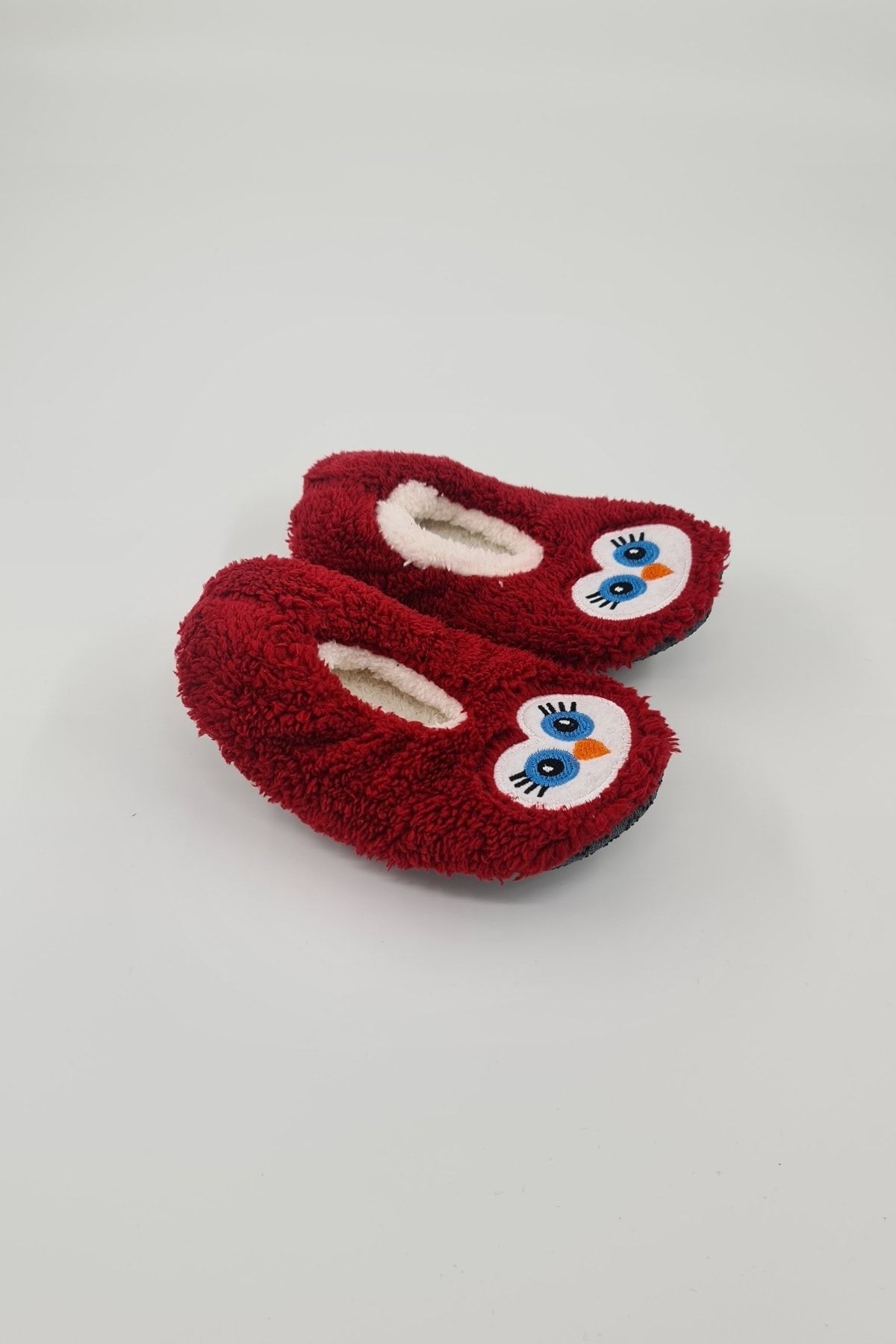 Lemojee Kırmızı Kaydırmaz Yumuşak Taban Bebek Çocuk Pandufu Ilkadım Ev Terliği Patiği Kreş Ayakkabısı