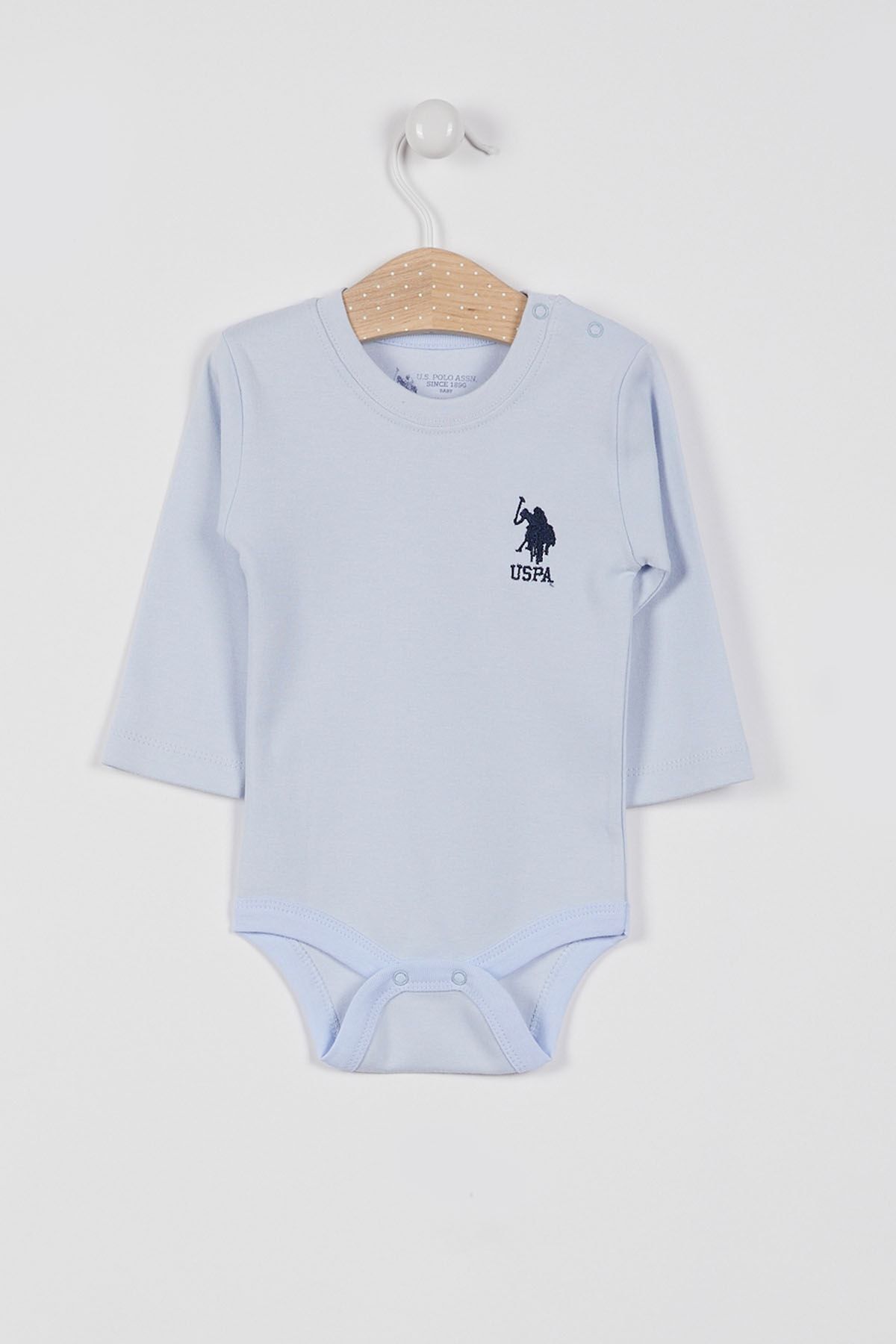 U.S. Polo Assn. U.s. Polo Assn Lisanslı Açık Mavi Kız Bebek Uzun Kol Body Zıbın