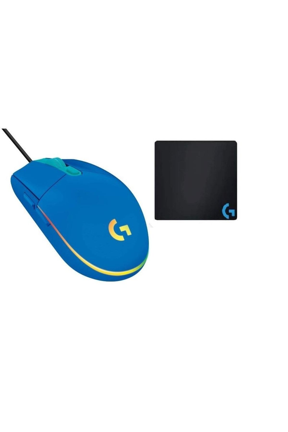 logitech G102 Mavi Lightsync Optik Kablolu Oyuncu Mouse + Oem Gaming Mouse Pad 40x30cm