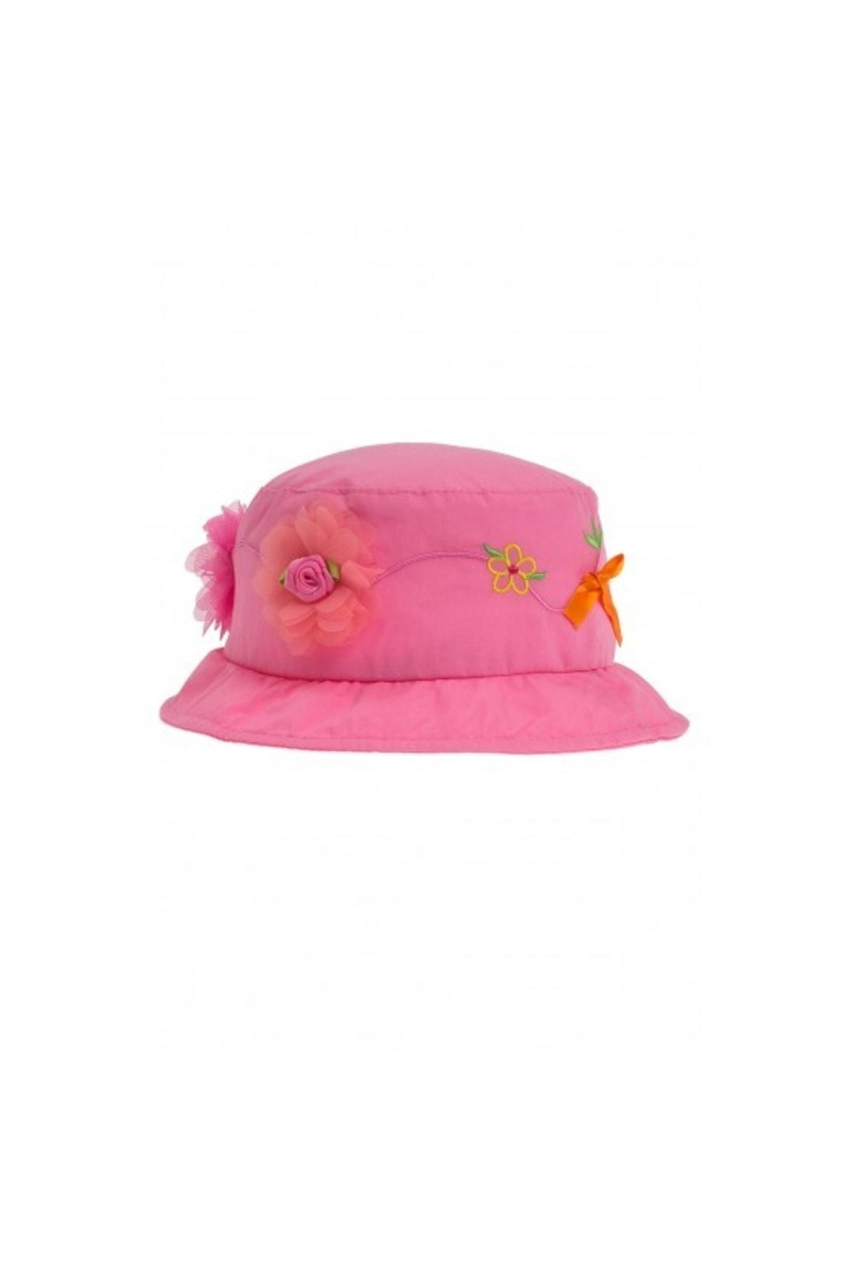 Bay Şapkacı Kız Çocuk Çiçekli Bermuda Pembe Şapka 2113