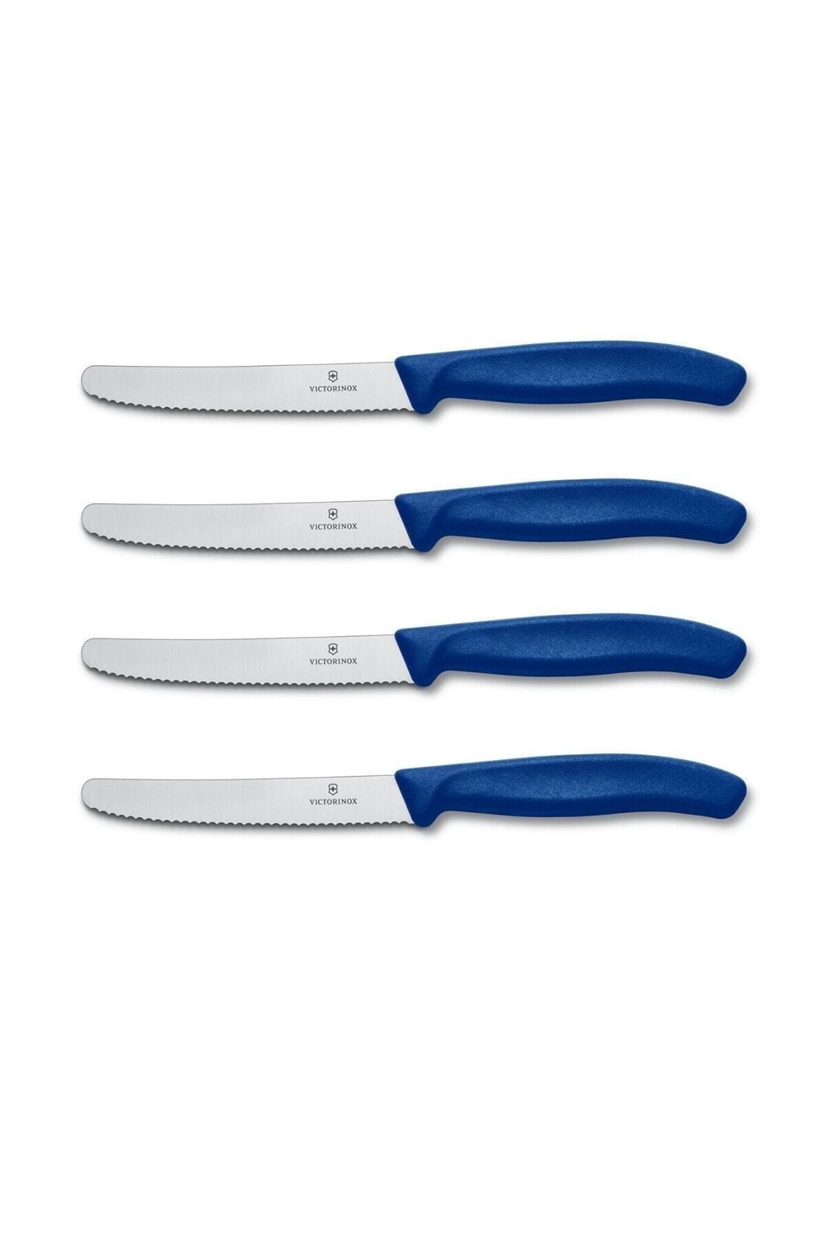 VICTORINOX 6.7832 Swissclassic 11cm Domates & Sosis Bıçağı Mavi 4lü Set
