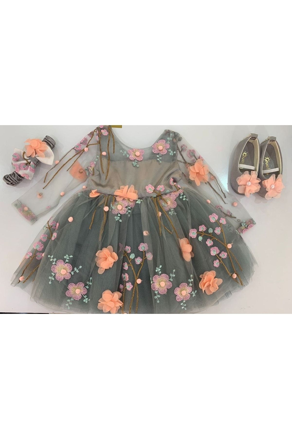 Sare Çocuk Giyim Kız Bebek Abiye Elbise Prenses Model Tütü Abiye Elbise Mevlüt Takım Bebek Doğum Günü Elbise