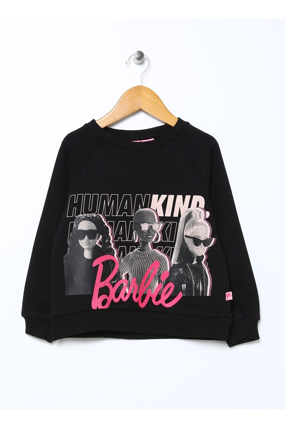 Barbie Baskılı Kız Çocuk Siyah Sweatshirt 22bw-55