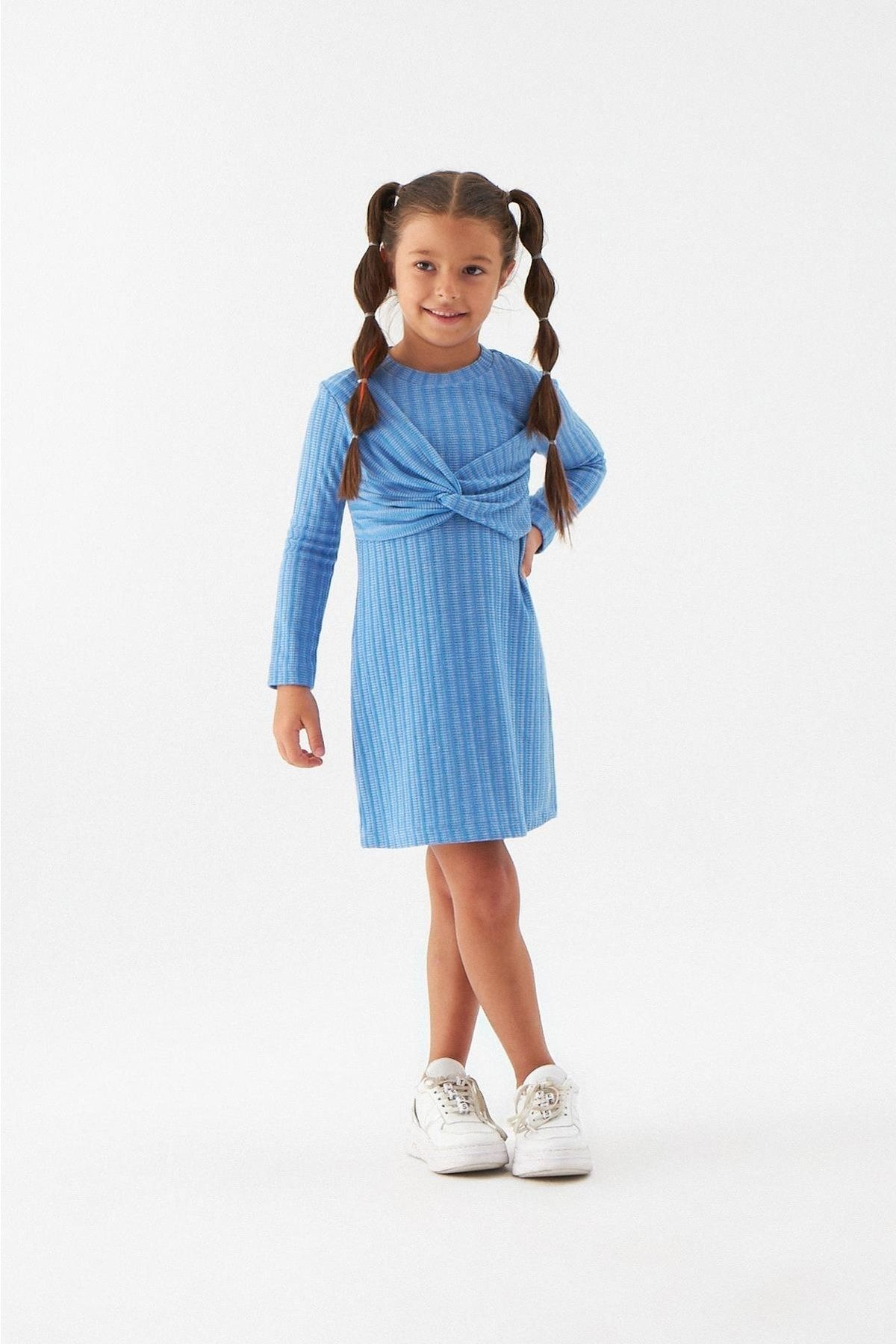 Tyess Kız Çocuk Mavi Elbise