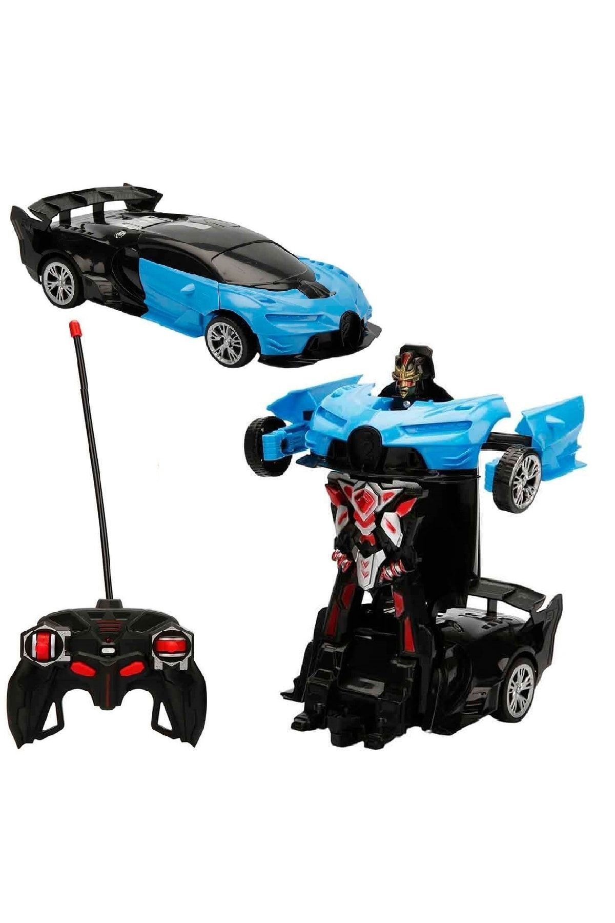 transformers Şarjlı Robota Dönüşen Bugatti Işıklı Uzaktan Kumandalı 1:16 Robocar Gt Oyuncak Araba Robot Olan