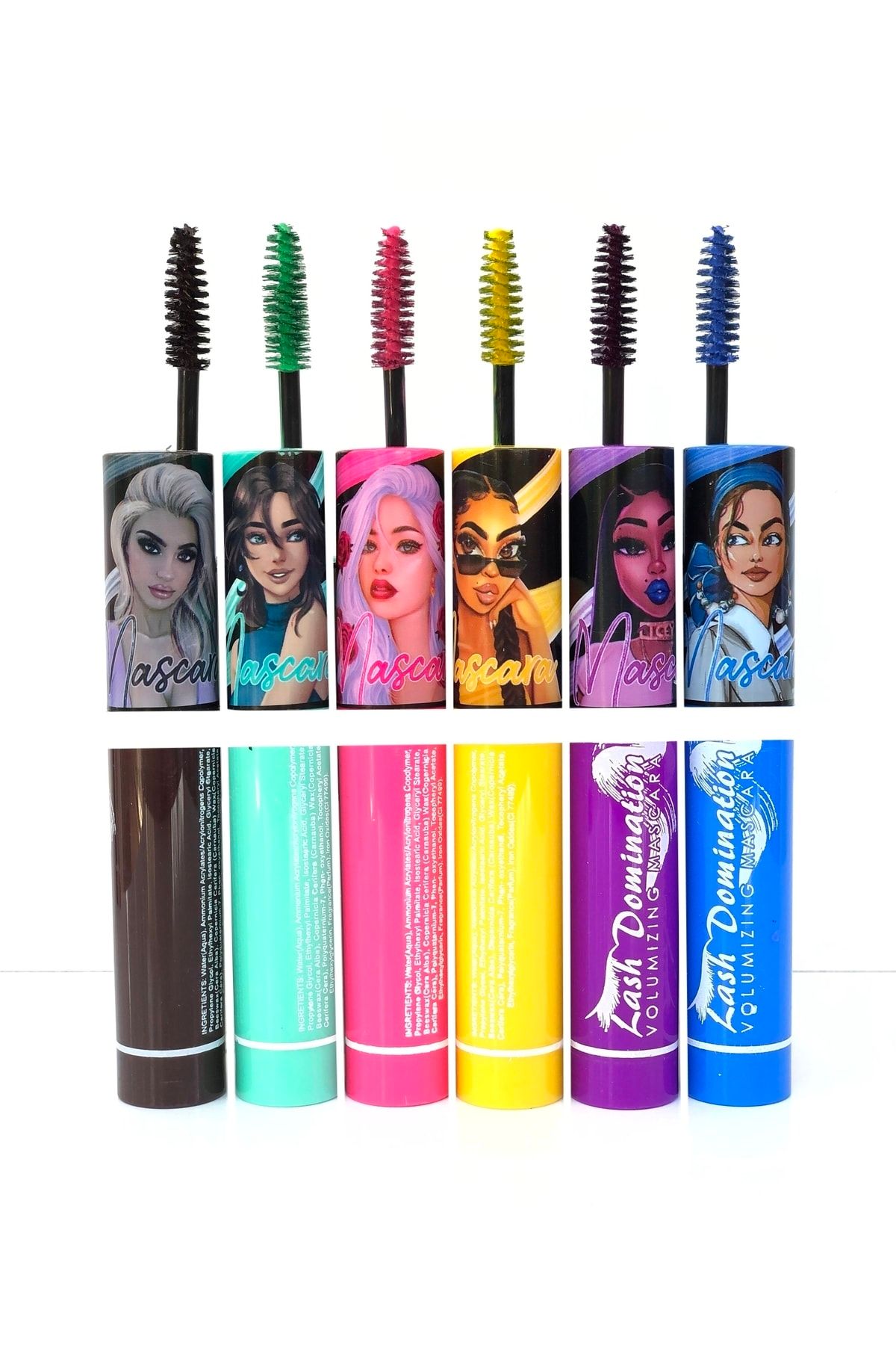 AİLY COSMETİCS Aily 6 Renkli Neon Rimel Seti - Colored Mascara