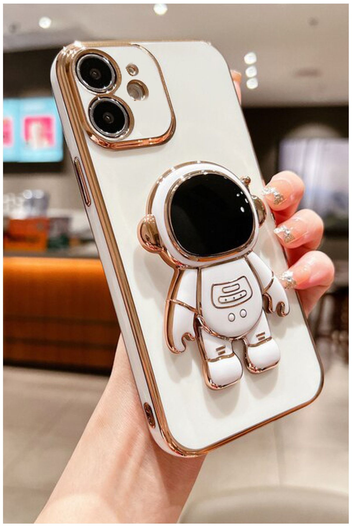 Deilmi Iphone 11 Uyumlu Özel Tasarım Kamera Korumalı Yumuşak Silikon Robot Stand Luxury Robot Kapak Kılıf
