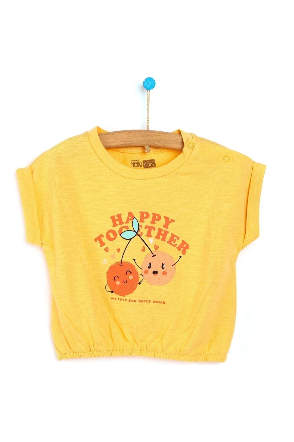HelloBaby Hello Berry Kız Bebek Katlamalı Kol Tshirt