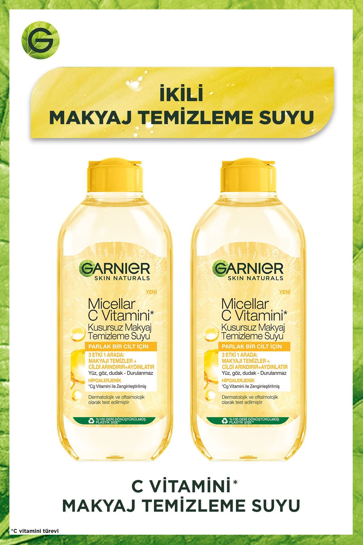 Micellar C Vitamini Kusursuz Makyaj Temizleme Suyu 400ml 2'li Set_0