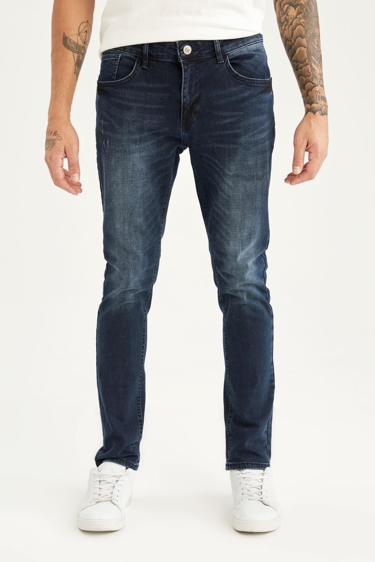 Defacto Carlo Skinny Fit Normal Bel Dar Paça Jean Pantolon