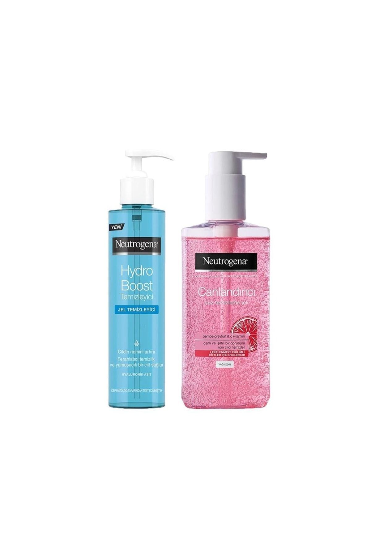 Neutrogena Hydro Boost Water Gel Temizleyici 200 Ml Ve Yüz Yıkama Jeli Pembe Greyfurt 200 Ml