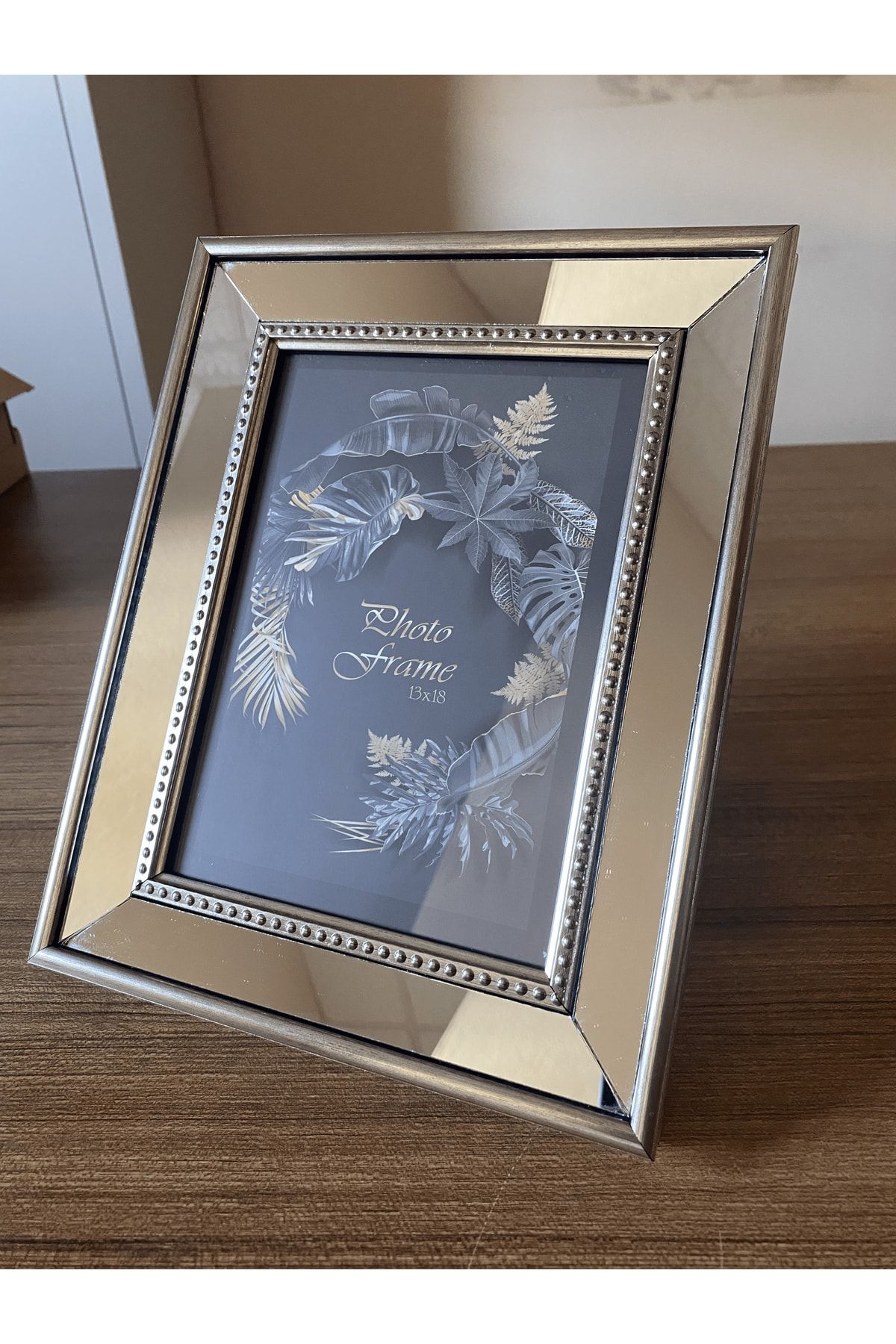 BELLARTE Aynalı Çerçeve, Gümüş Aynalı Fotoğraf Çerçevesi, Cam Çerçeve 13x18cm