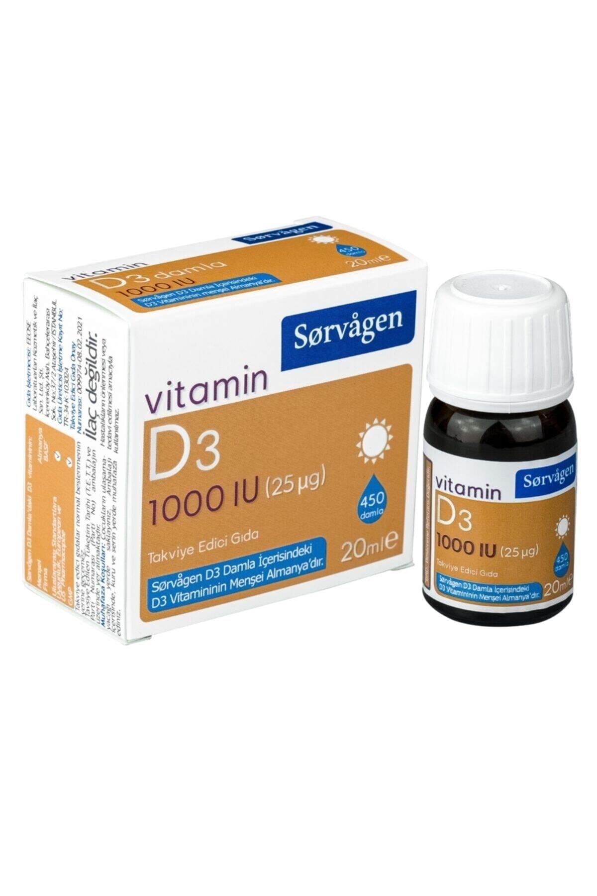 Sorvagen Vitamin D3 Damla 20 ml 1000'li