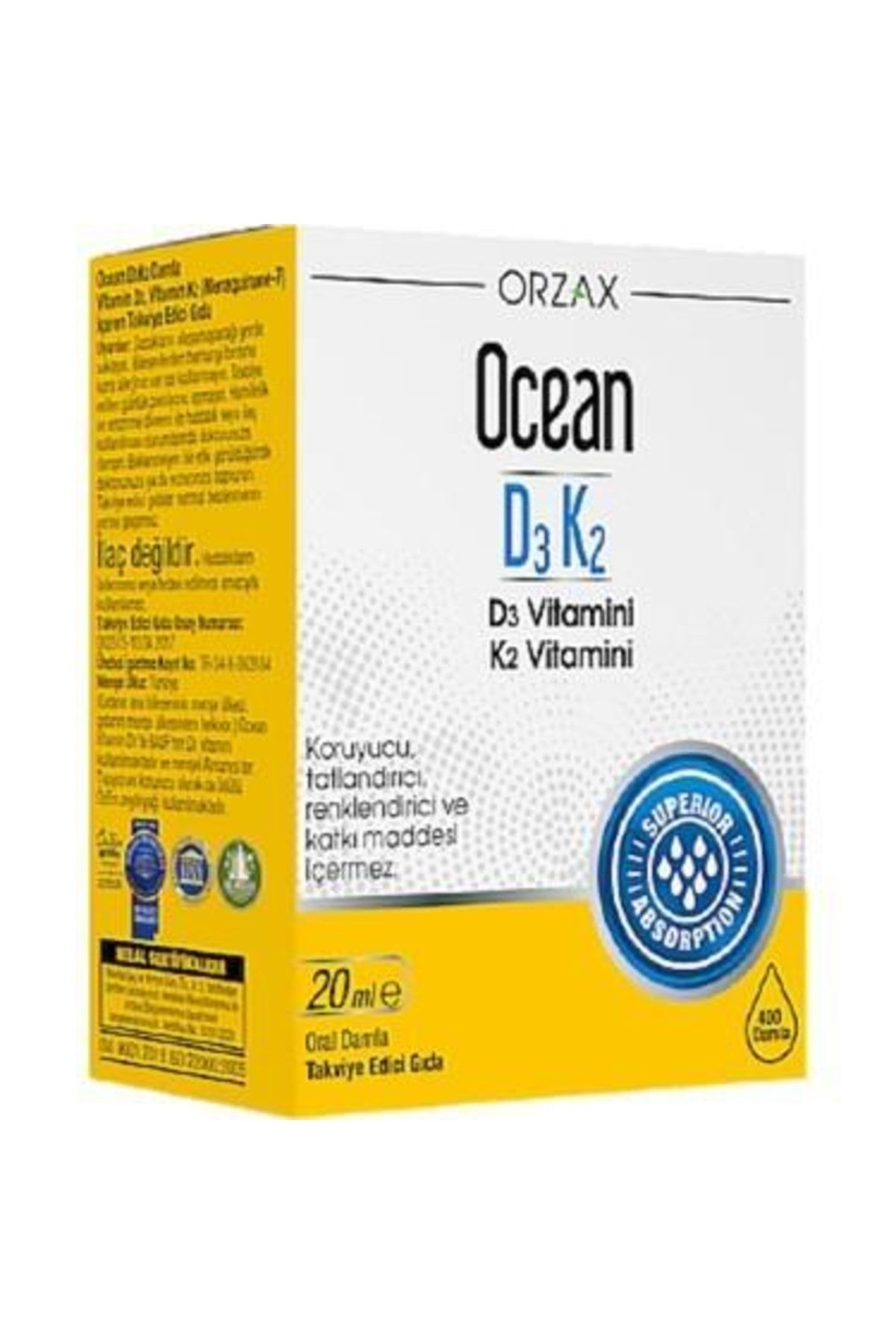 Ocean Orzax D3k2 Vitamin Damla 20 Ml
