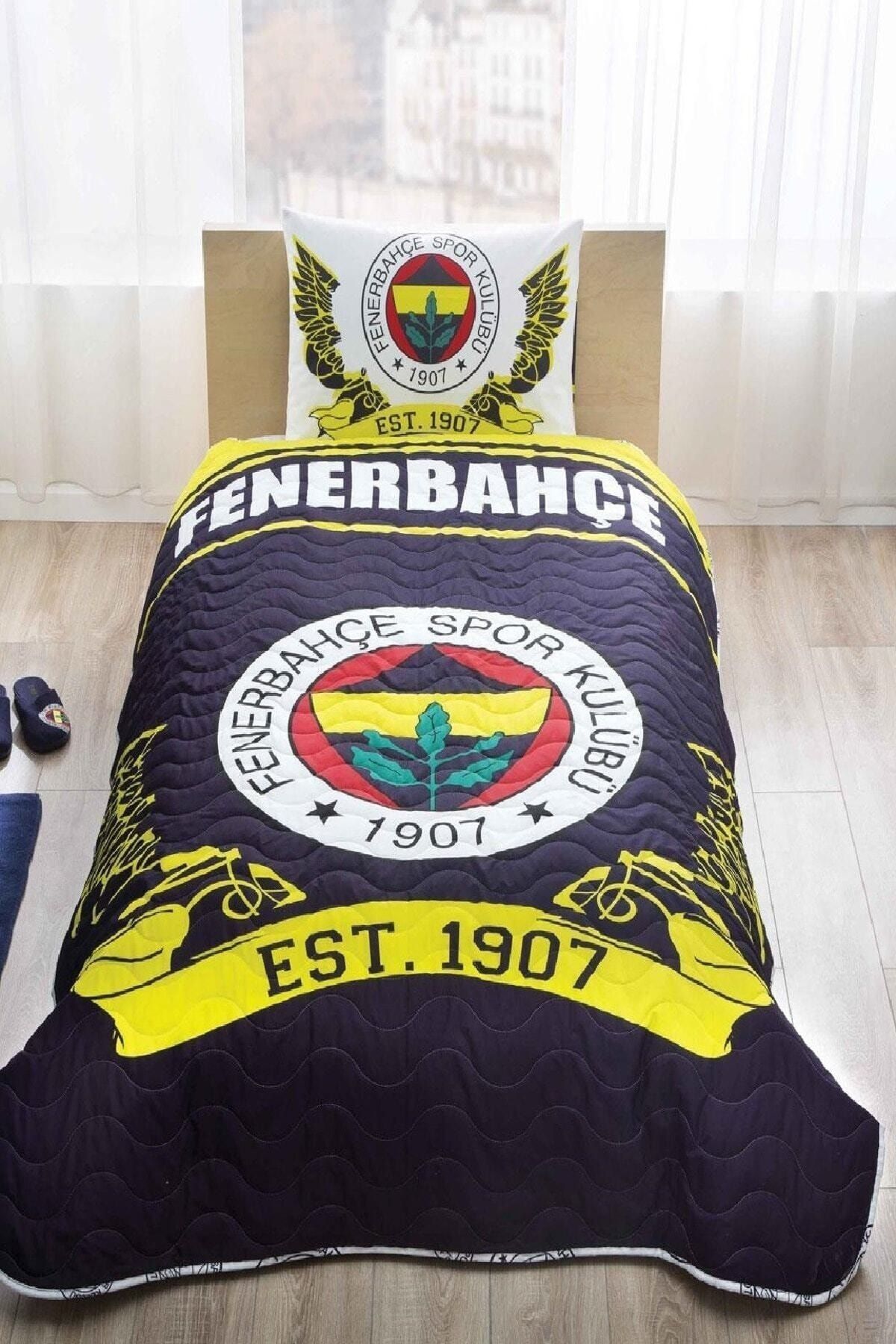 Taç Lisanslı Tek Kişilik Yatak Örtüsü - Fenerbahçe Logo