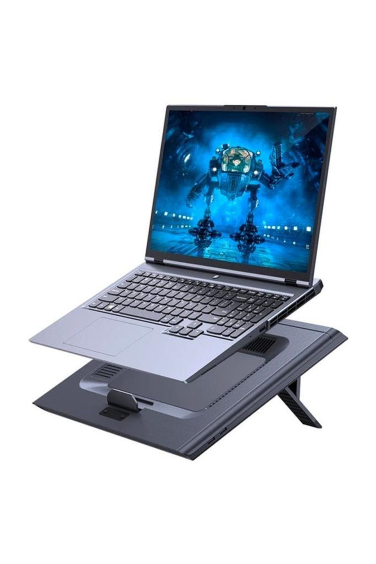 Baseus Thermocool Isı Yayılımlı Çift Fanlı Turbo Laptop Soğutucu Stand Gri