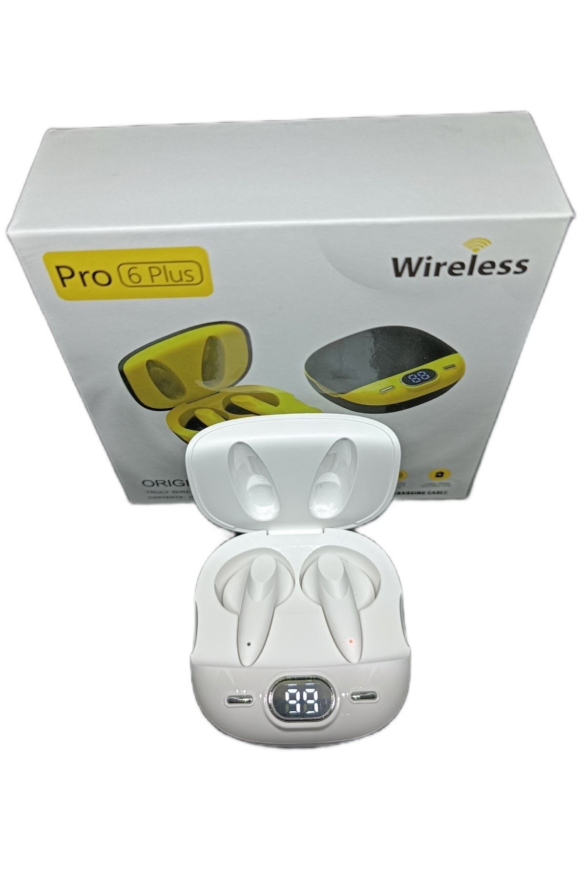 Anycast Pro6 Plus Kablosuz Led Işıklı Oyuncu Bluetooth Kulaklık 5.0 Beyaz