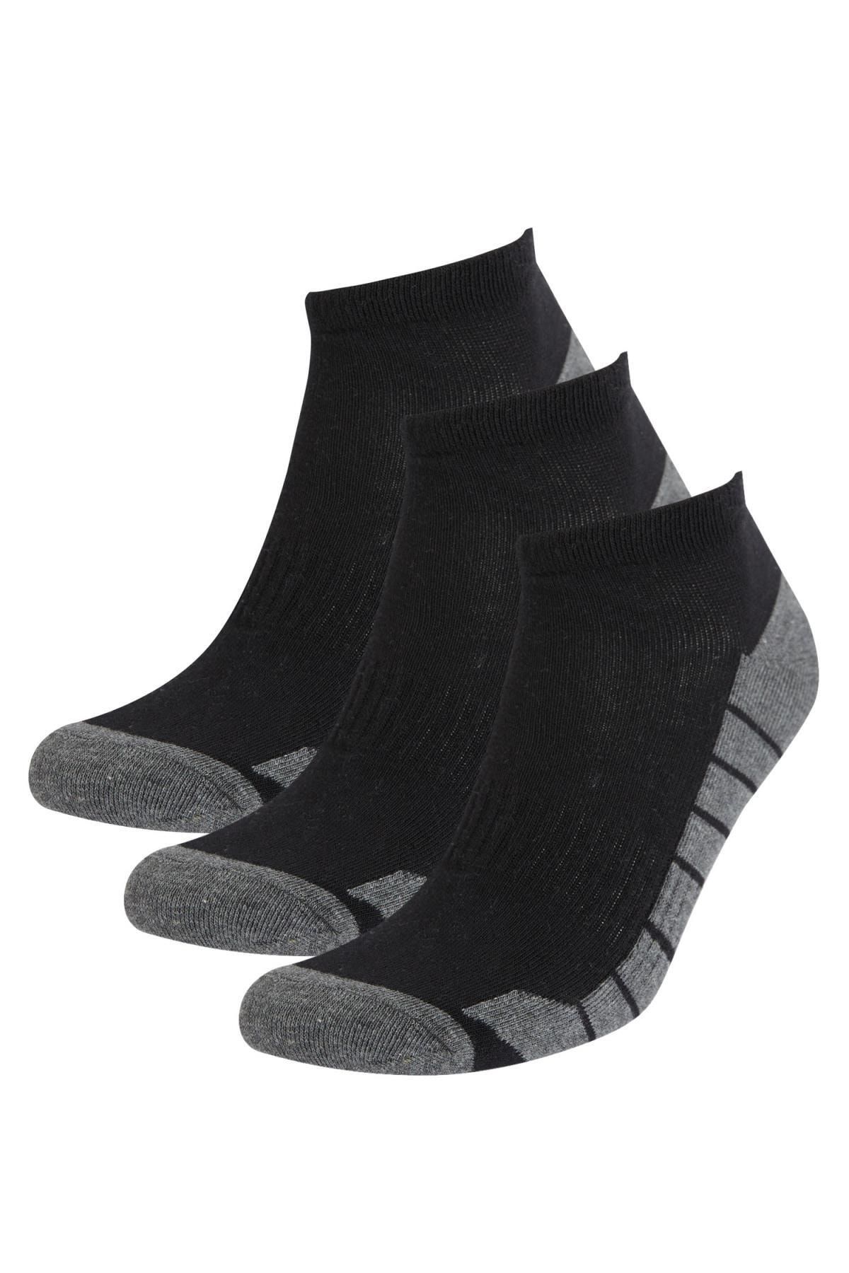 Defacto Erkek Defacto Fit 3'lü Pamuklu Patik Çorap