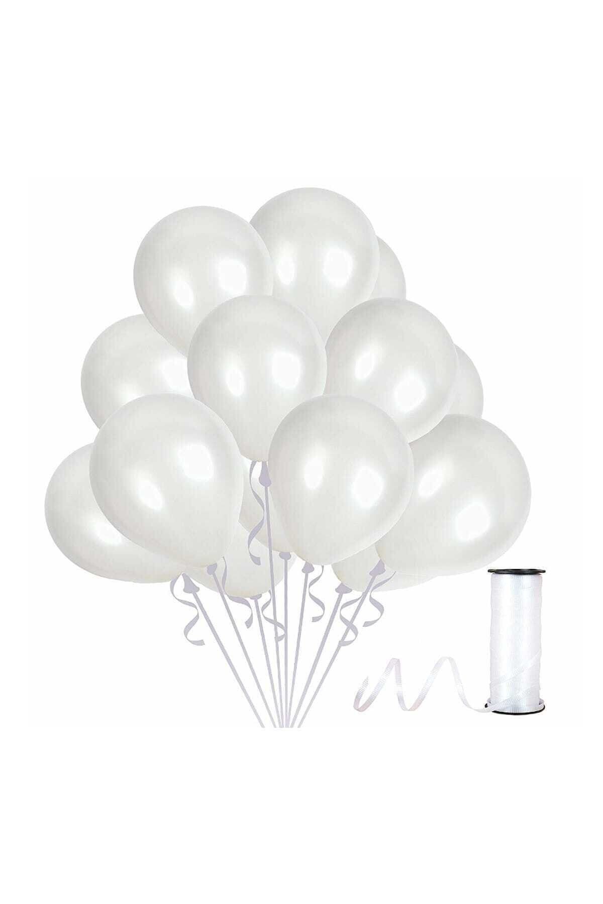 Magic Hobby Beyaz Renk Metalik Balon 50 Adet ( 50'li Paket)