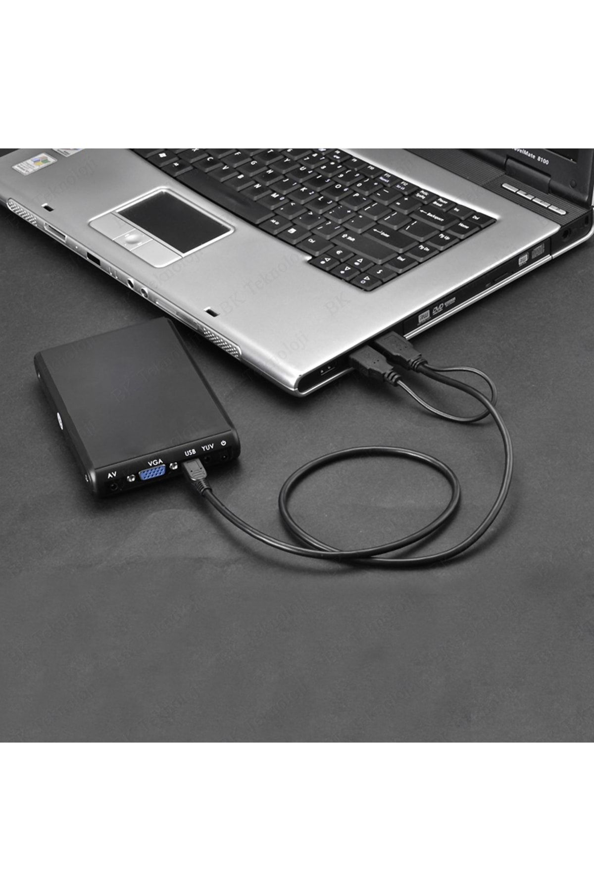 BK Teknoloji Taşınabilir Harici Diskler Için Usb Y Kablosu 2 Usb - Mini Usb 5-pin