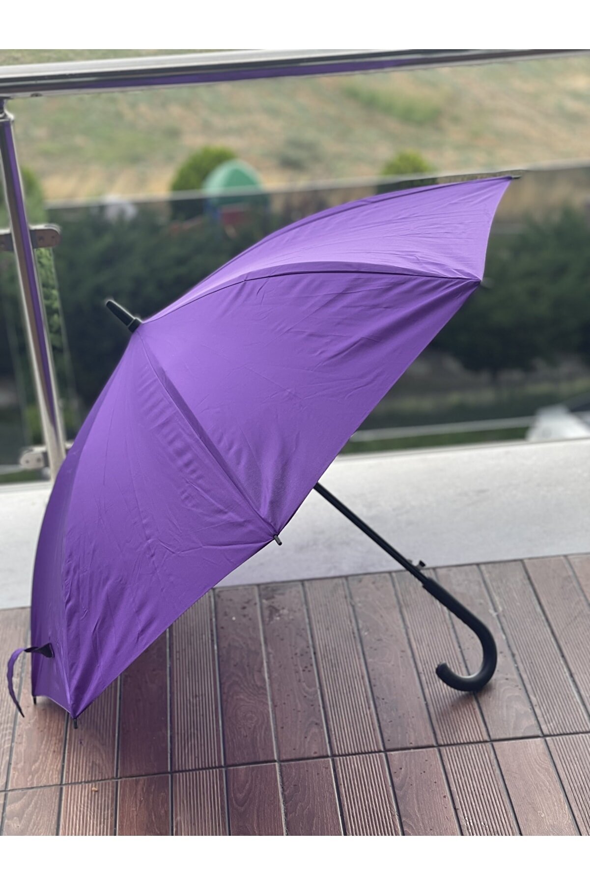 Sunlife 8 Telli Otomatik Fiberglass Baston Mor Renkli Yağmur Şemsiyesi