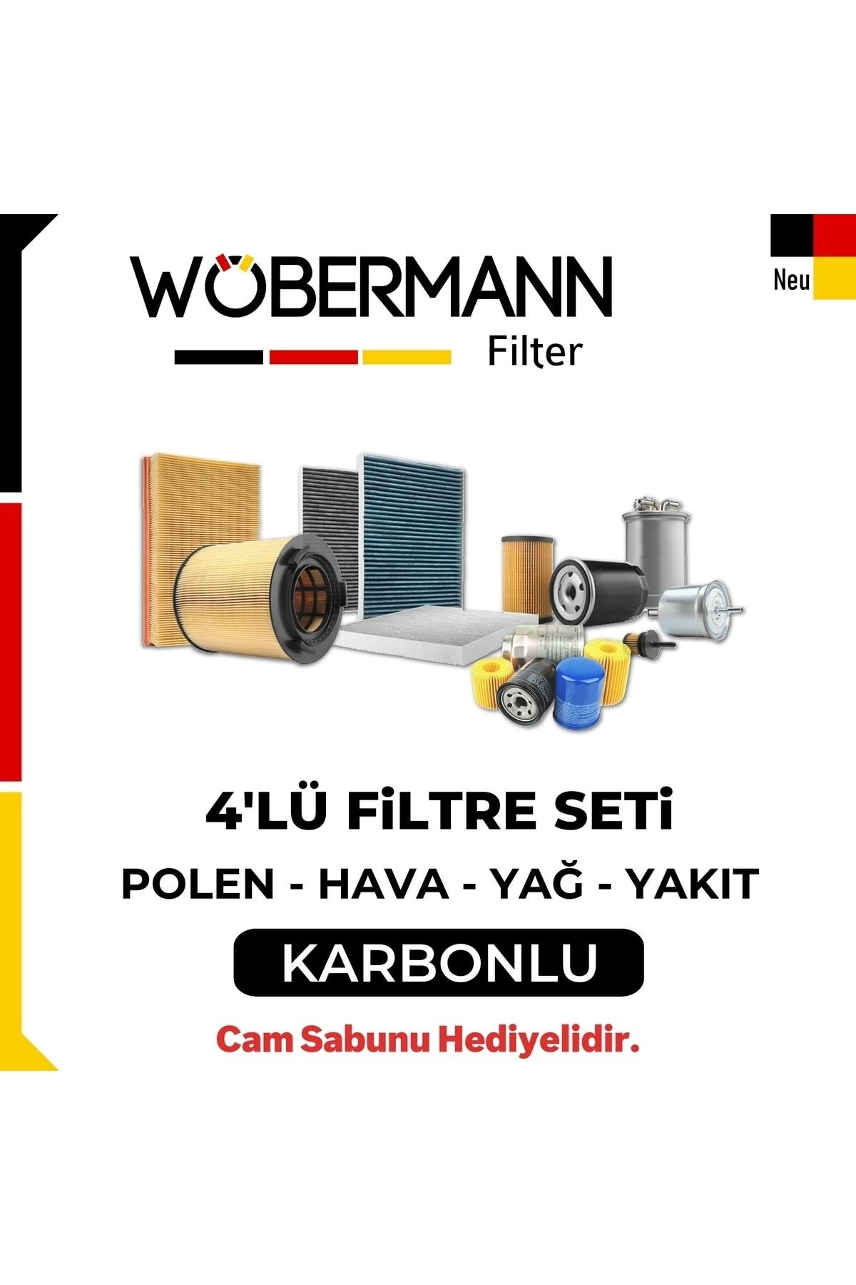 Wöbermann Vw New Beetle 1.6 Tdı Filtre Bakım Seti 2013-2014 Cay 4lü Karbonlu