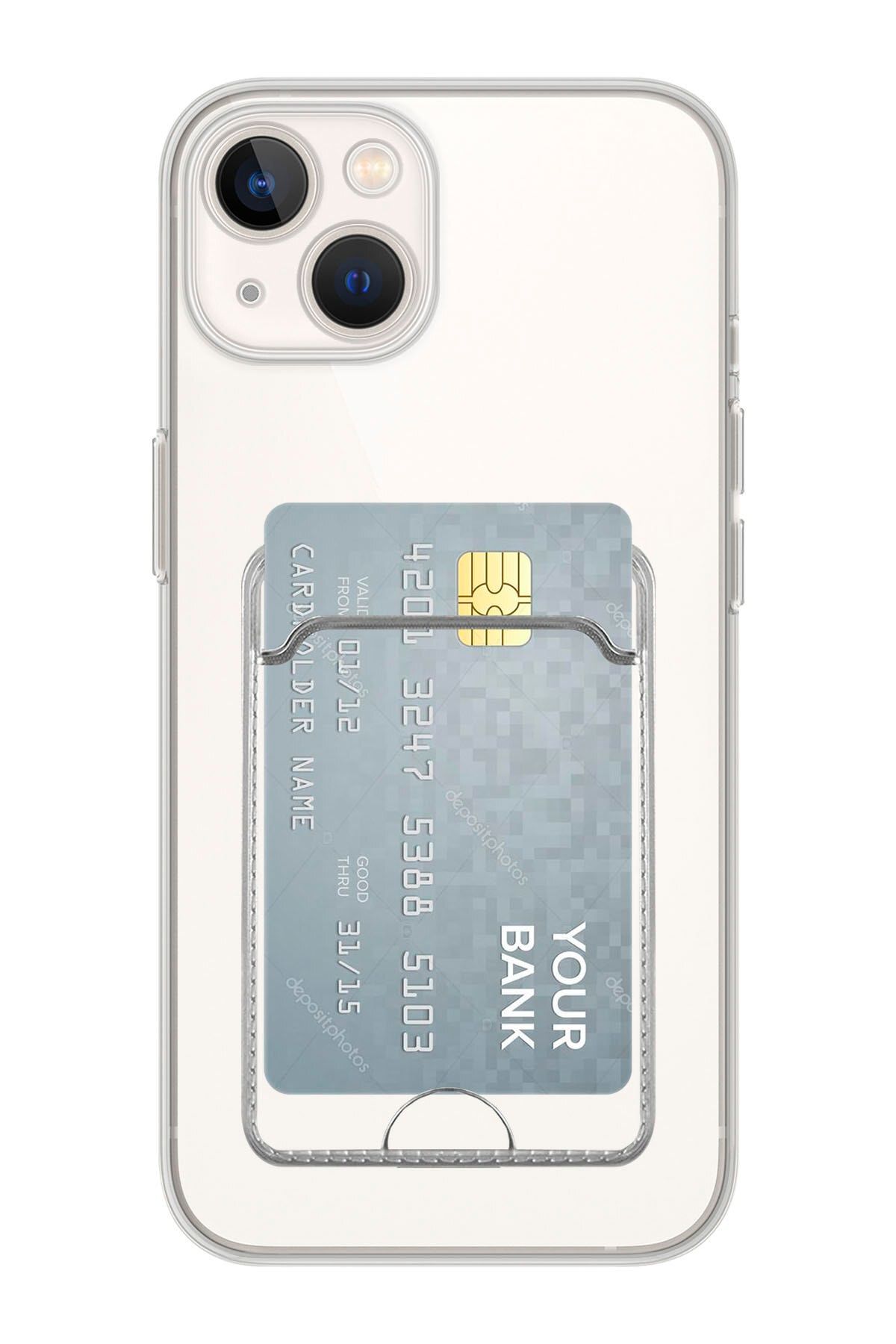 shoptocase Iphone 14 Plus Uyumlu Premium Şeffaf Kartlıklı Telefon Kılıfı