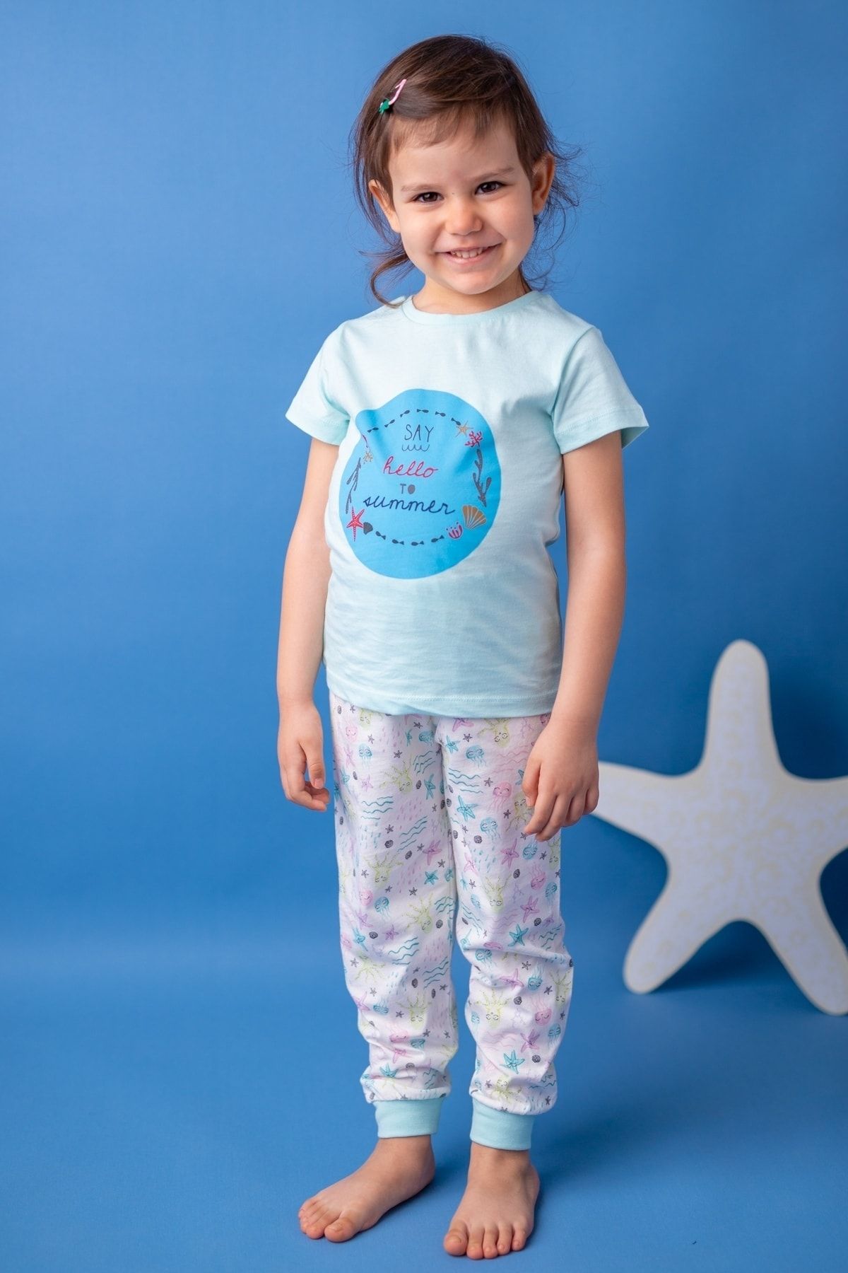 Zeyland Kız Bebek Mavi Summer Pijama Takımı (1-4YAŞ)