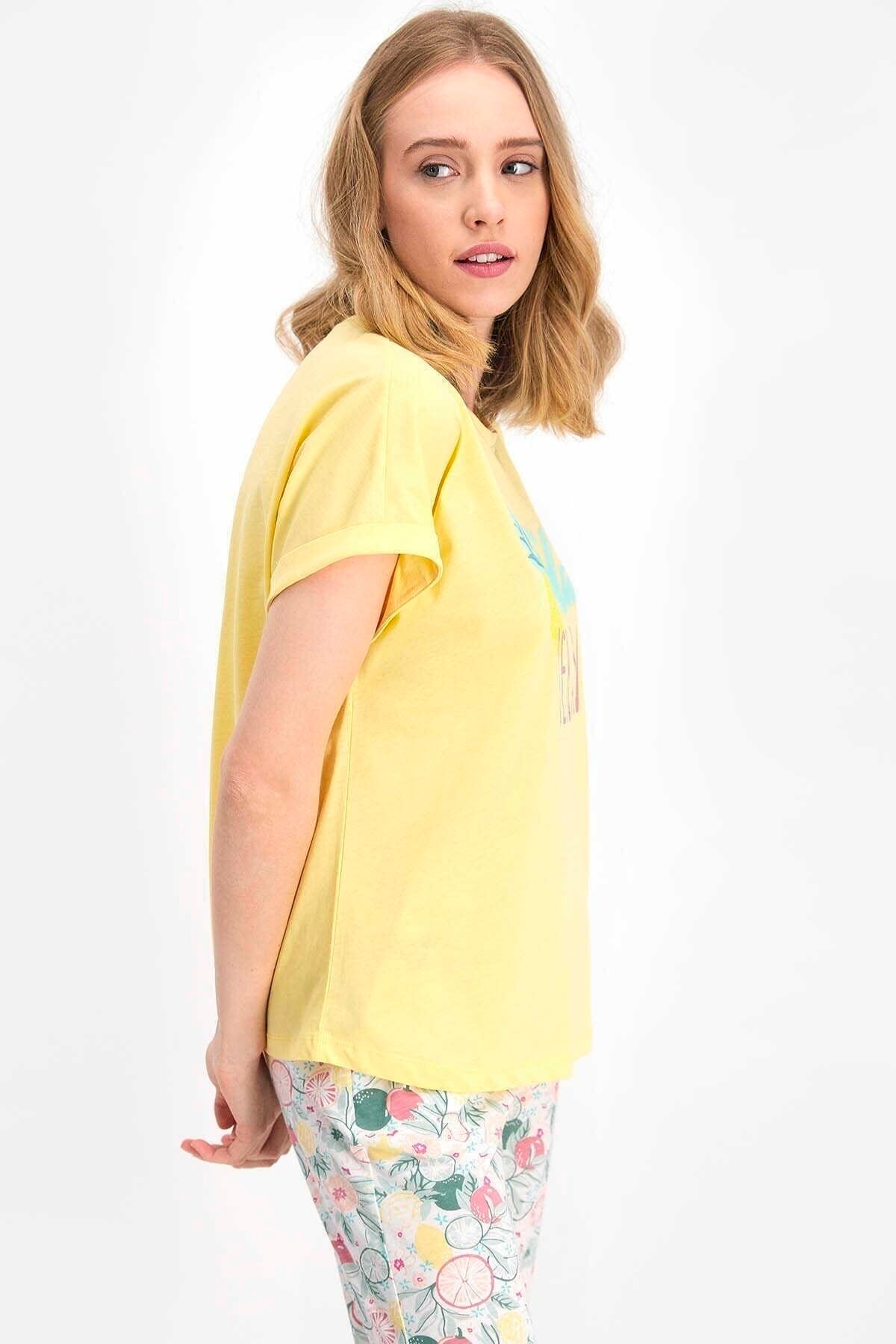 Arnetta Hola Verona Soluk Sarı Kadın Kısa Kol Pijama Takımı