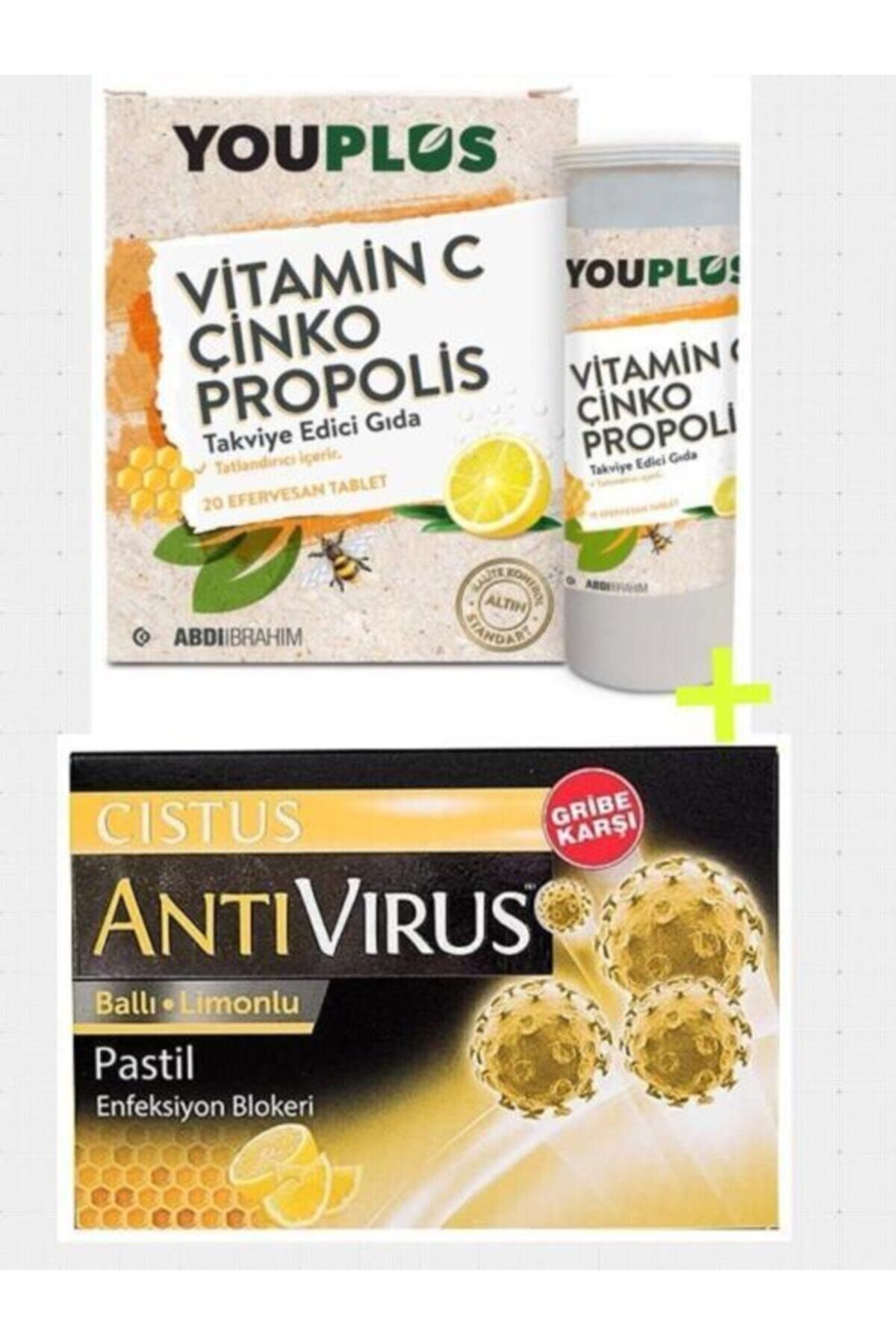 Youplus Vitamin C Çinko Propolis 20 Efervesan Ve Antivirüs Pastil Cistus Ballı Limonlu