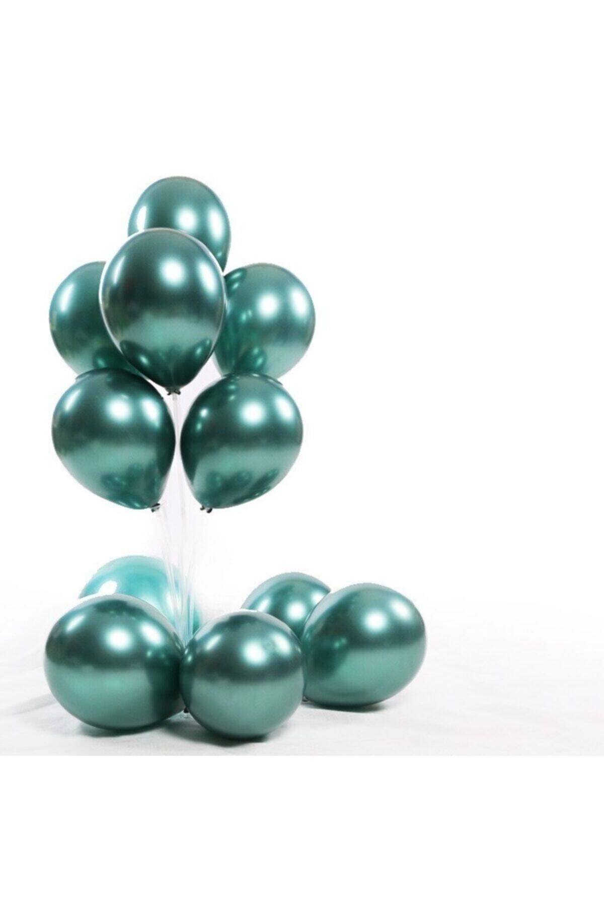 Genel Markalar 10 Adet Koyu Yeşil Renk Metalik Balon (helyum Uyumlu, 12 Inç - 30 Cm)
