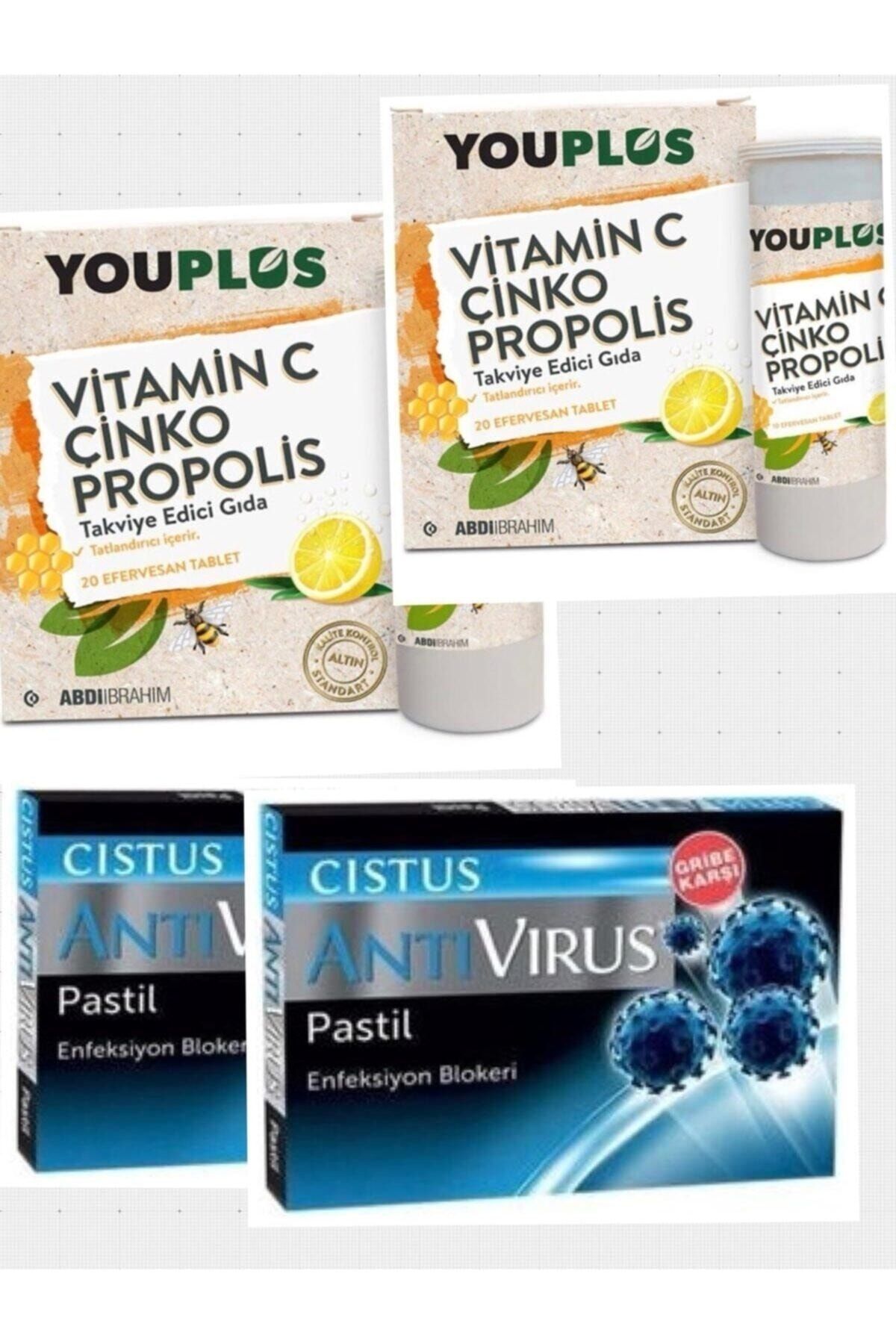 Youplus 2 Adet Youplus Vitamin C Çinko Propolis Ve 2 Adet Cistus Antivirüs Pastil