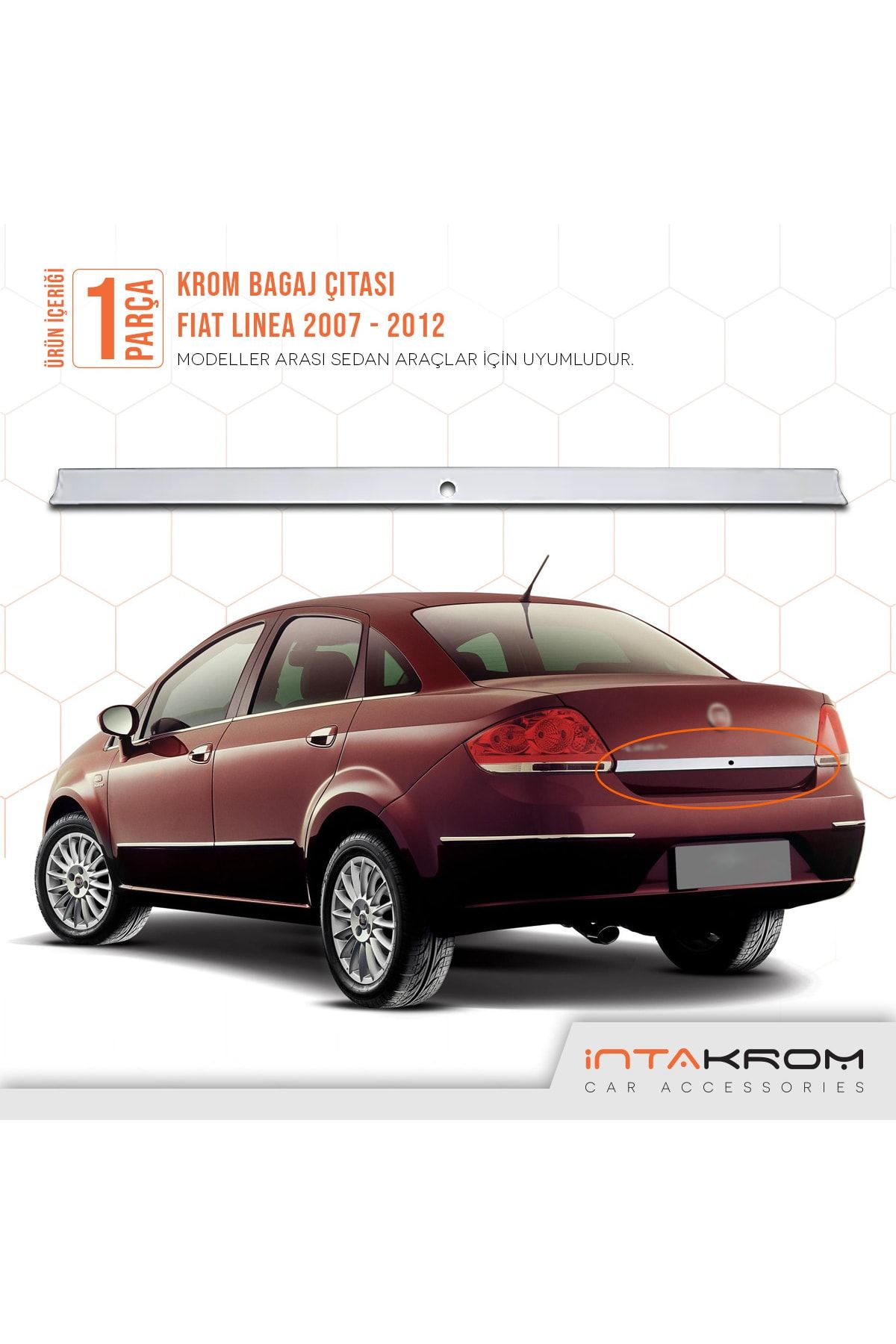 İntachrom Fiat Linea Krom Bagaj Çıtası 2007 -2012 - Anahtar Delikli