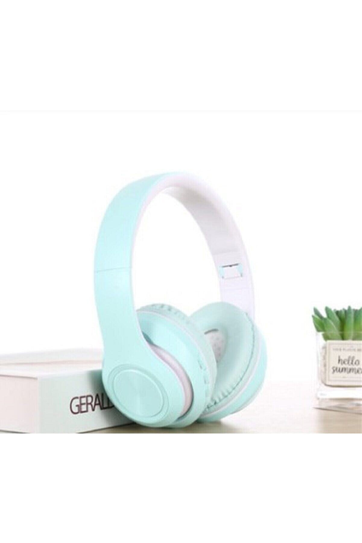 Hooptech Unisex Mavi Macaron Set Bluetooth Kablosuz Stereo Kulaklık