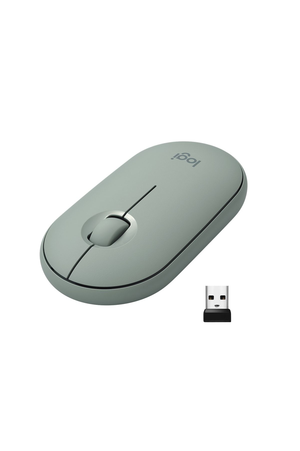logitech M350 Pebble Sessiz Kablosuz Kompakt Mouse - Ökaliptüs
