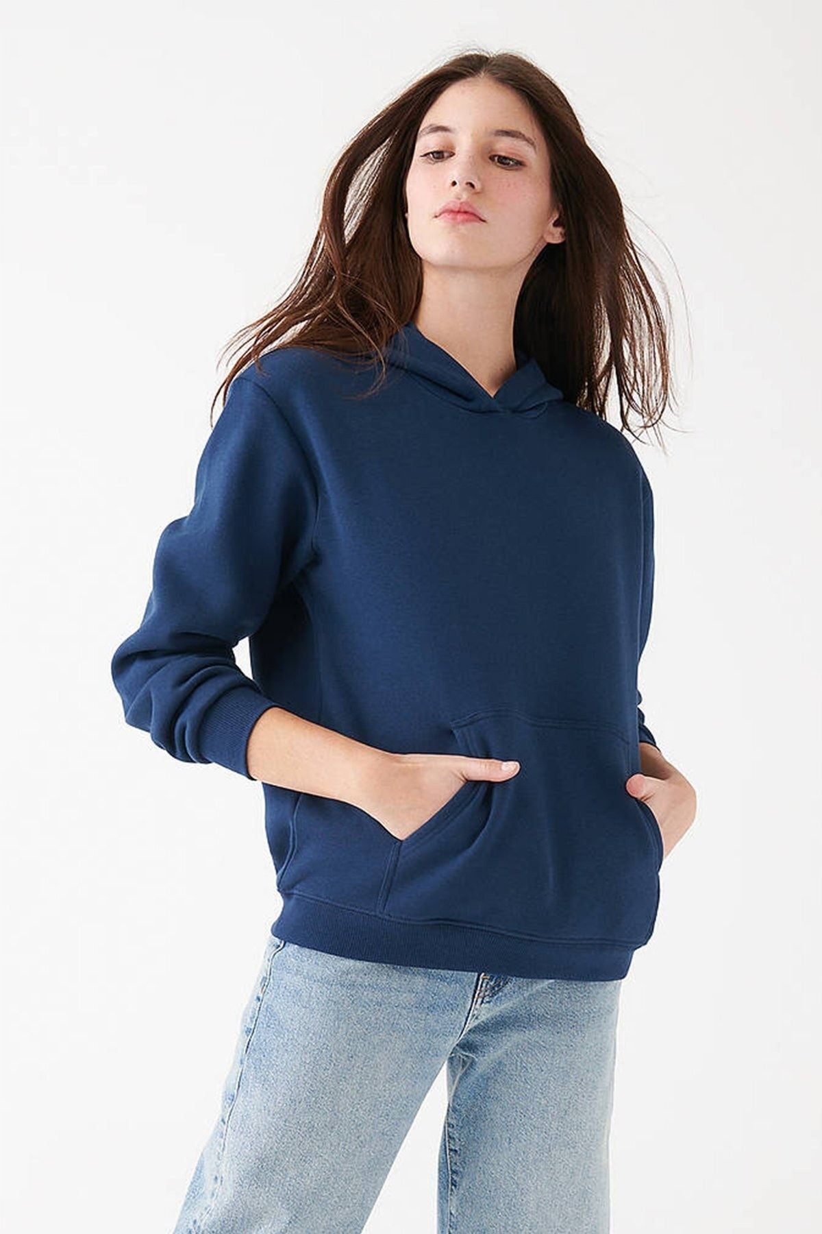 Mavi Kadın Kapüşonlu Lacivert Basic Sweatshirt 167299-70488
