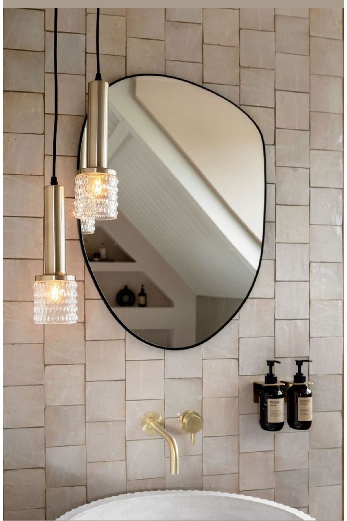 CG HOME Asimetrik Ayna, Dekoratif Ayna, Konsol Aynası, Dresuar Aynası, Tuvalet Aynası. 1.kalite