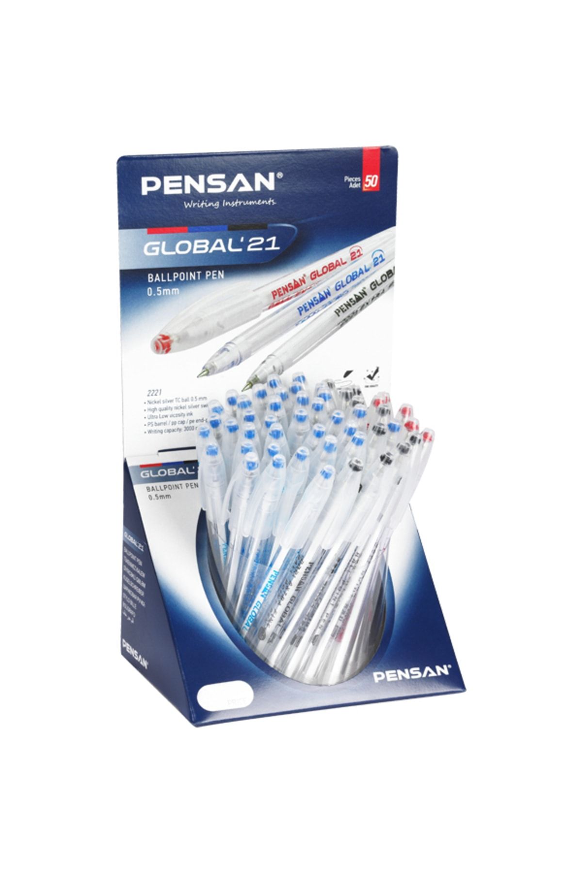 Pensan Tükenmez Kalem Global 0,5 Mm Msk (50 Lİ) Stand