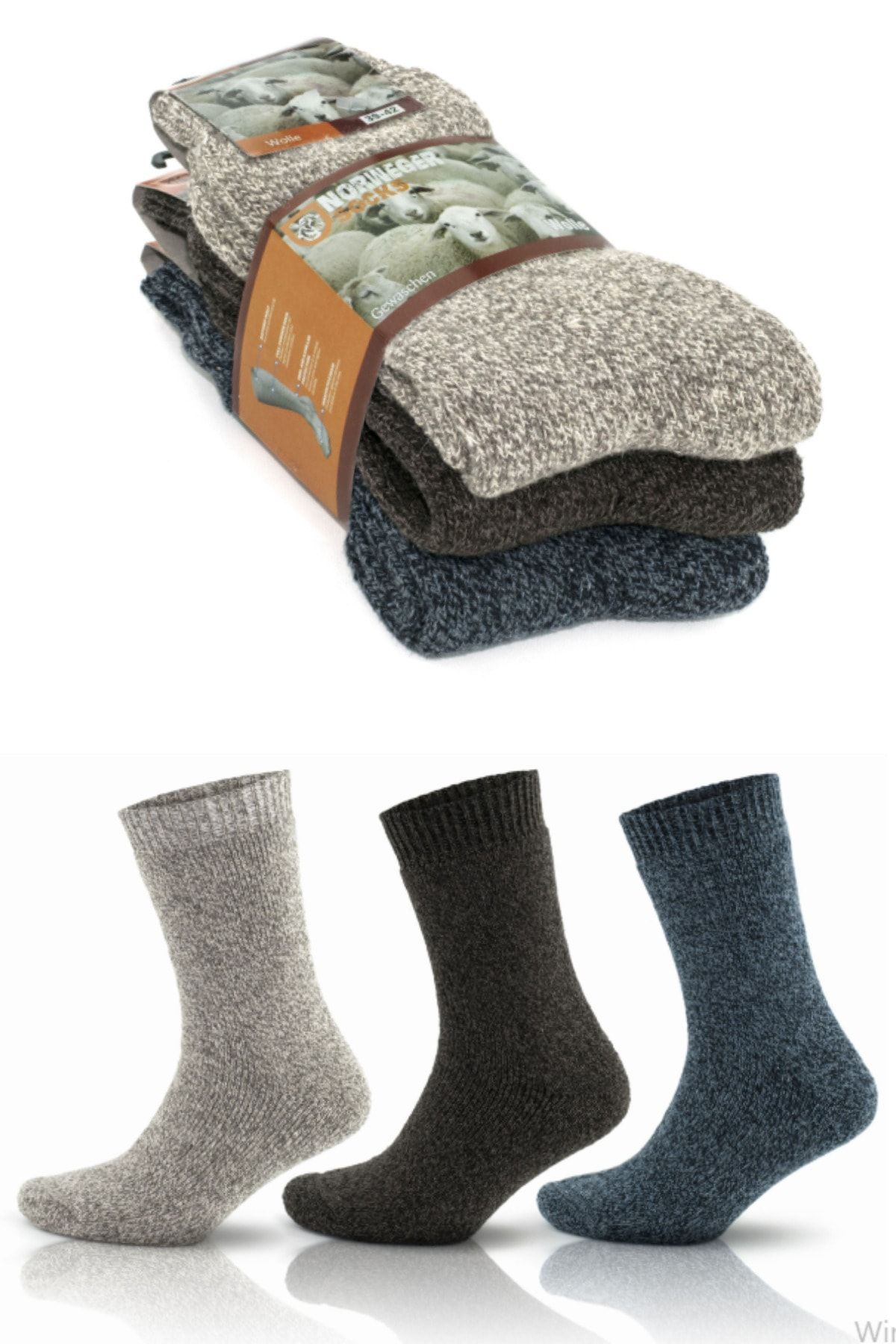 socksbox Norveç Tipi Kadın Kışlık Termal Etkili Çorap 3 Çift