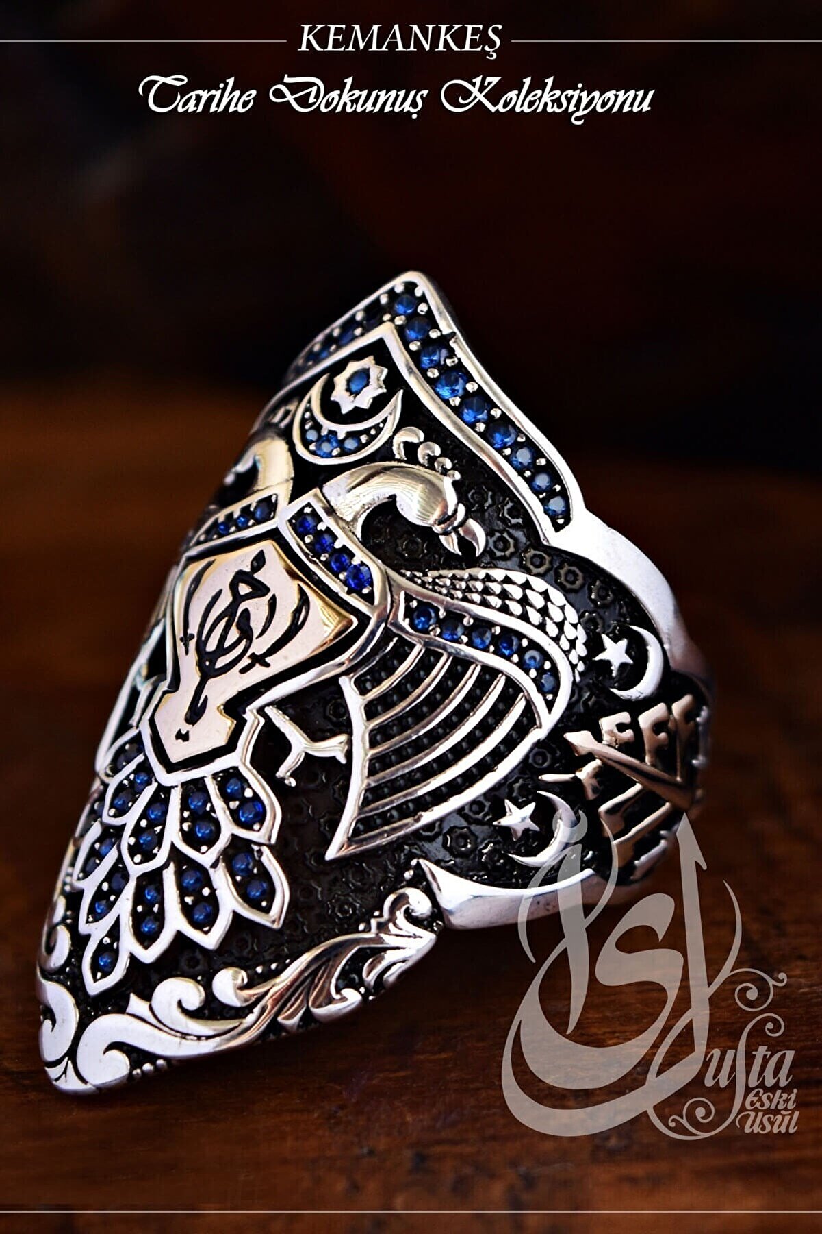 OSESHOP 925 Gümüş Tasarım Kemankeş Yüzüğü