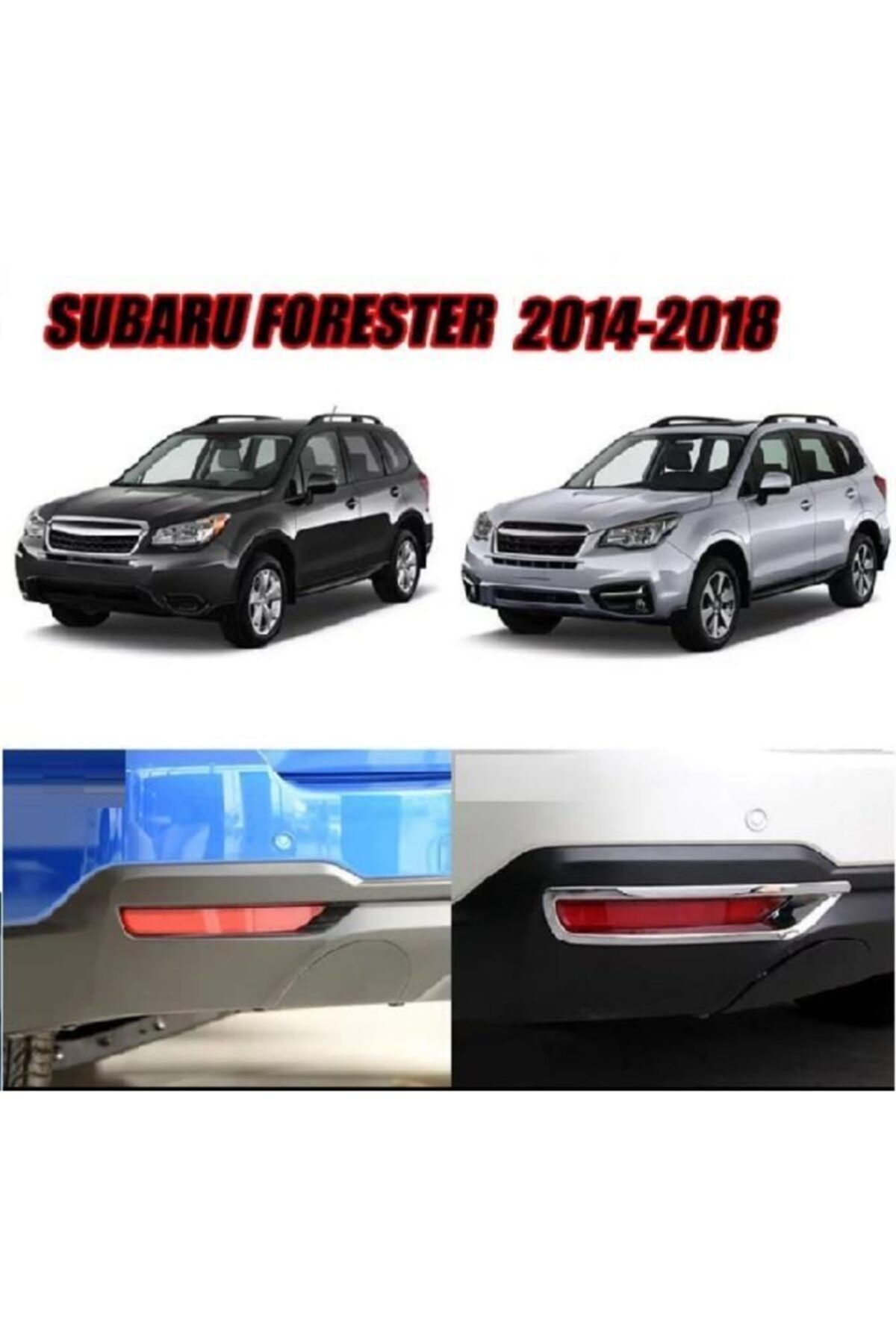 OLED GARAJ Subaru Forester İçin Uyumlu 2014-2018 Krom Arka Sis Çerçevesi