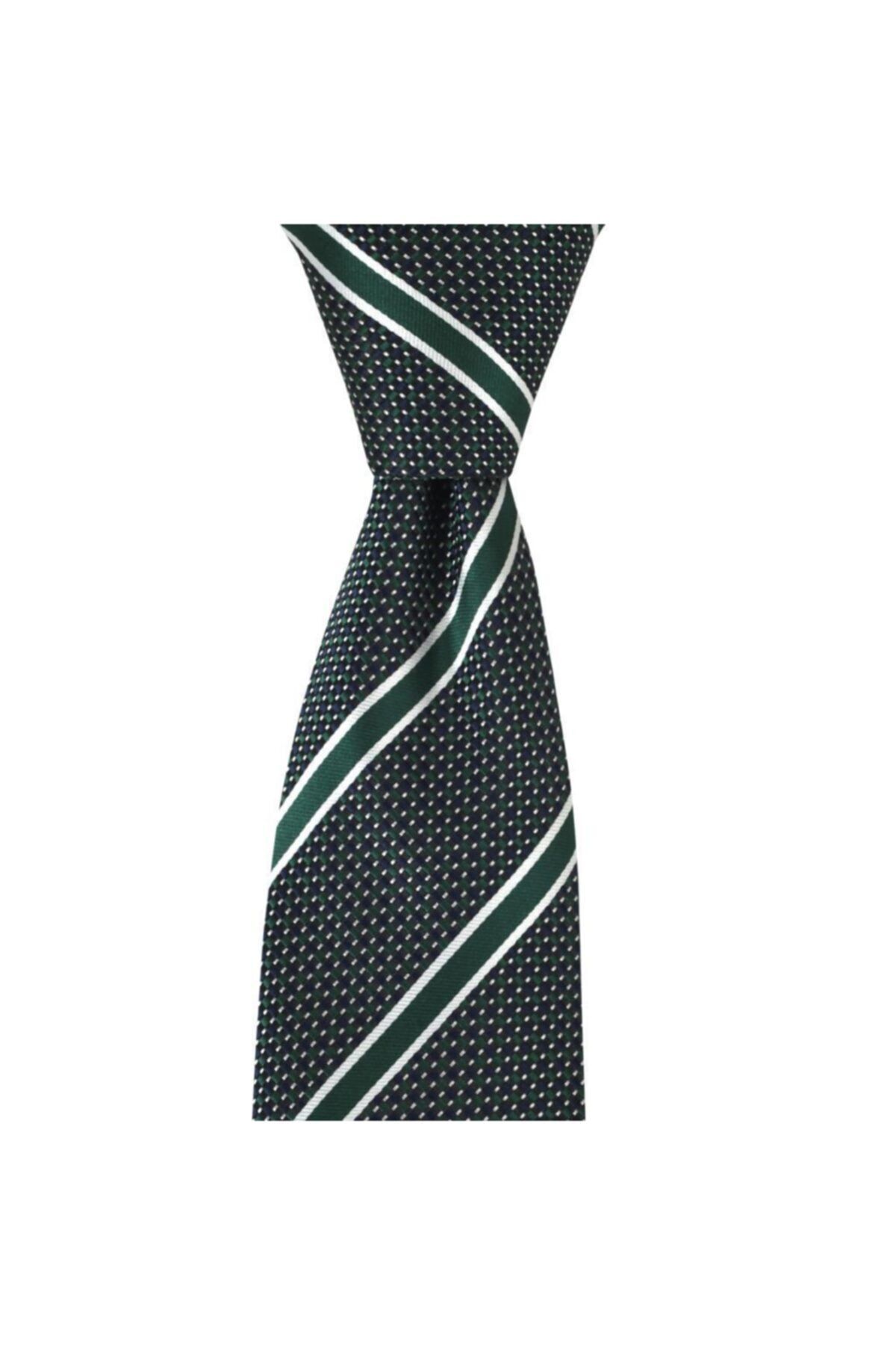 Brianze Erkek Yeşil Çizgili Mendilli Kravat